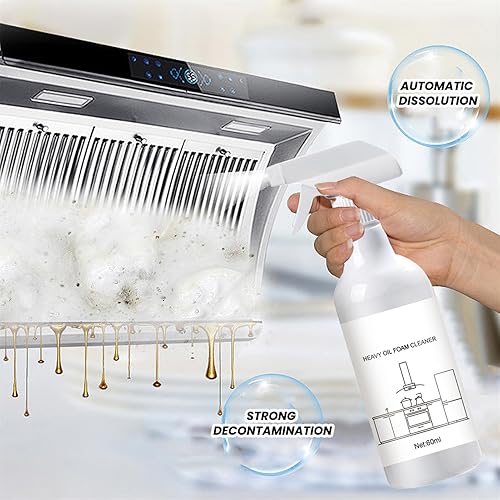 Limpiador de espuma de aceite pesado de 2.0 fl oz, tabletas de spray de espuma y limpiador de horno de botella de spray (1 unidad)