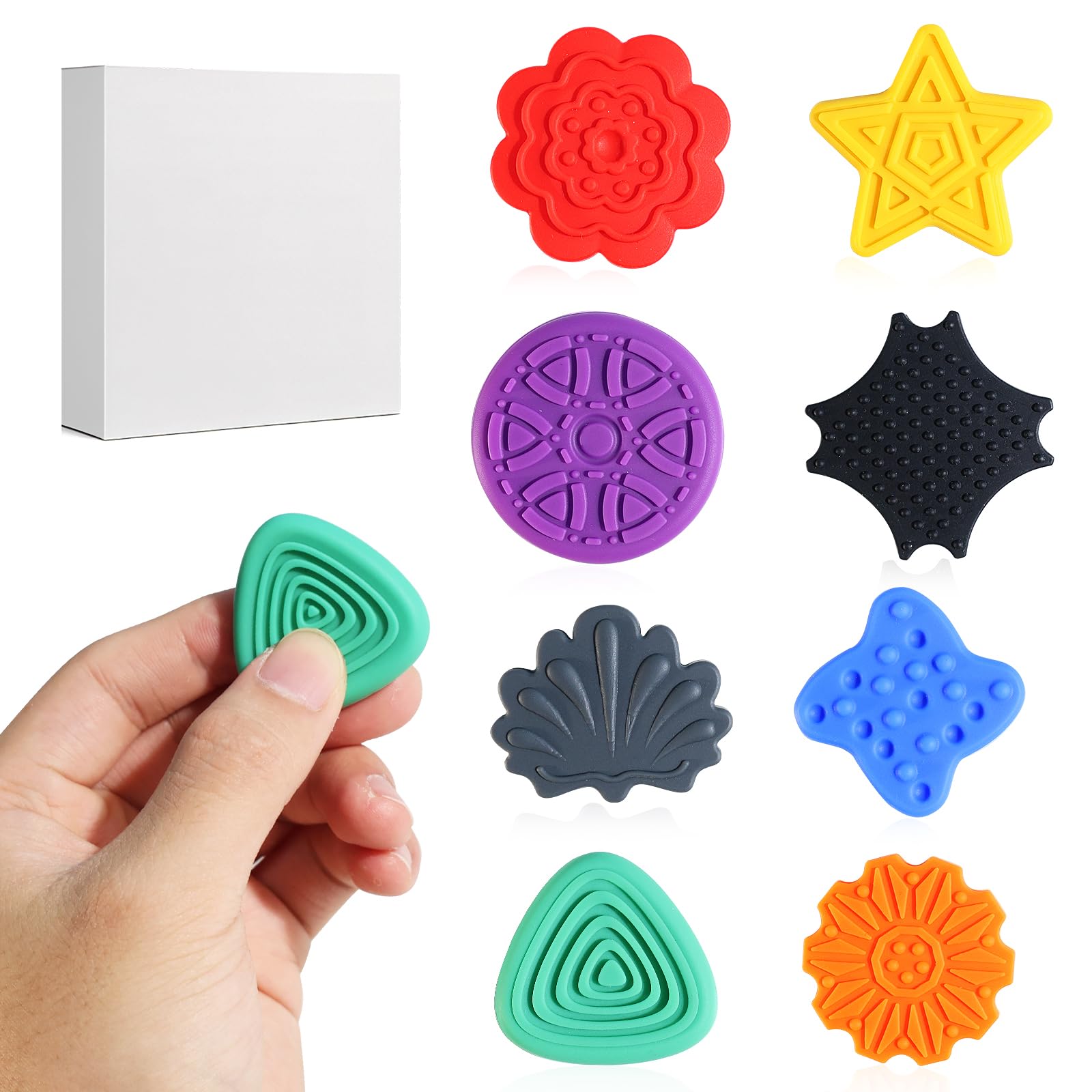 6 Pierres Sensorielle Anti-stress – Jouets Fidget Texturés Pour Calmer Et Se Concentrer