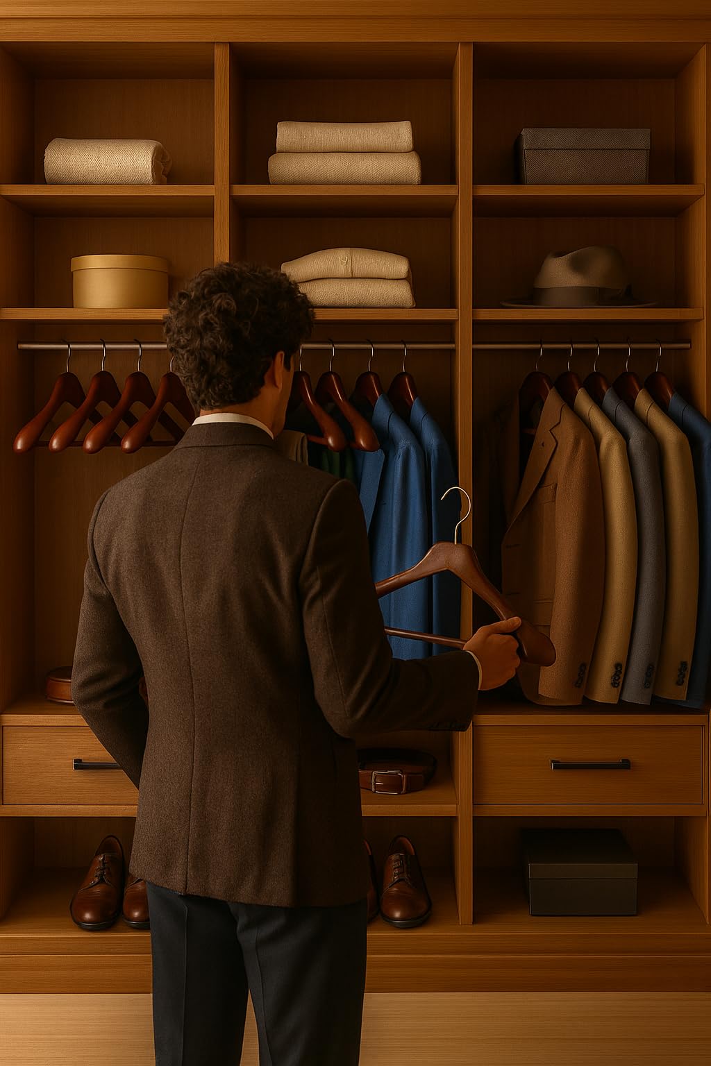 Wooden Wide Clothes Hanger Pack of 12, Walnut