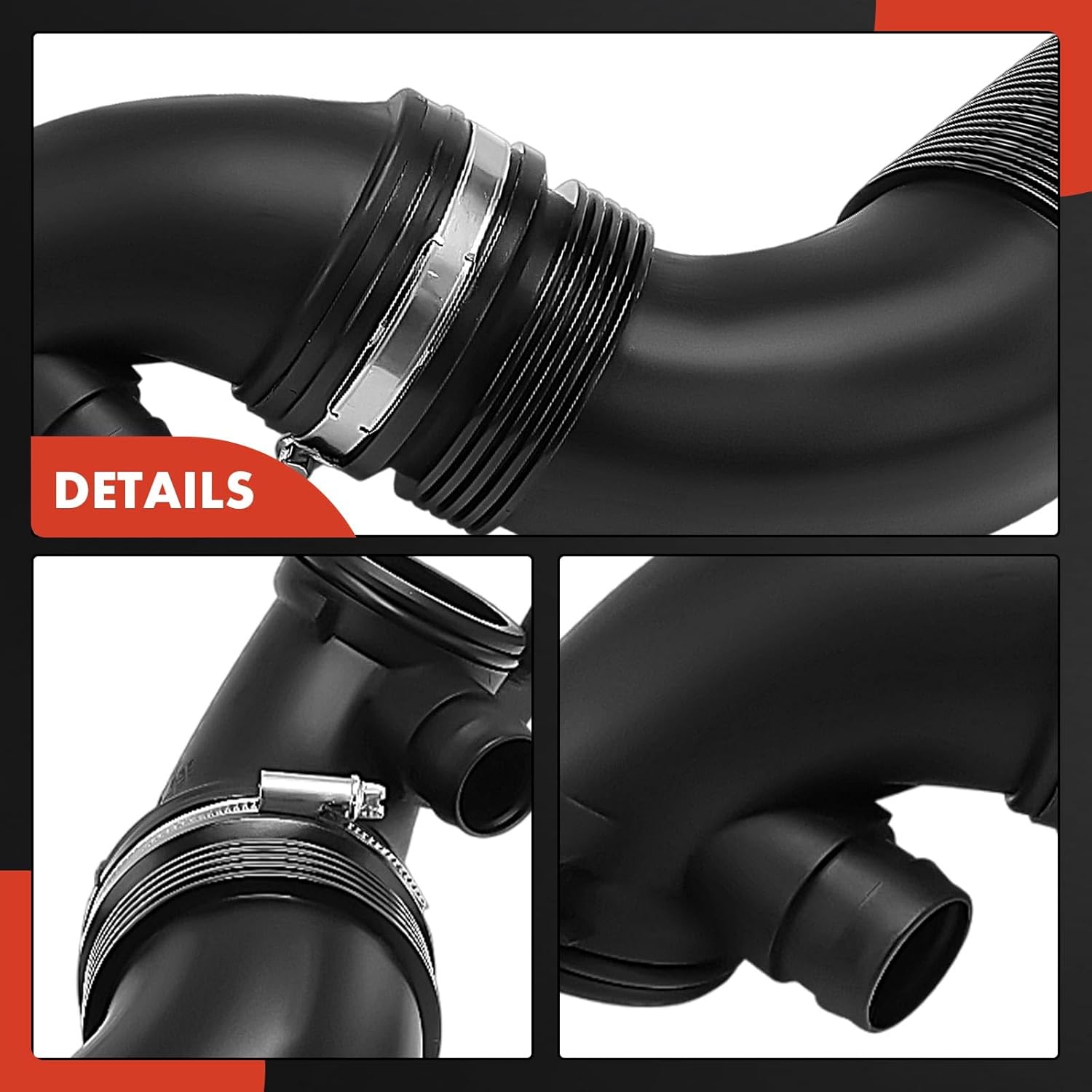 A-Premium Engine Air Cleaner Intake Hose Tube W/Clamps Compatible with Volkswagen Jetta 2019-2025, Golf 2015-2018, Golf Alltrack 2017-2019, Golf R 2015-2019, Golf SportWagen 2015-2019, GTI, Arteon