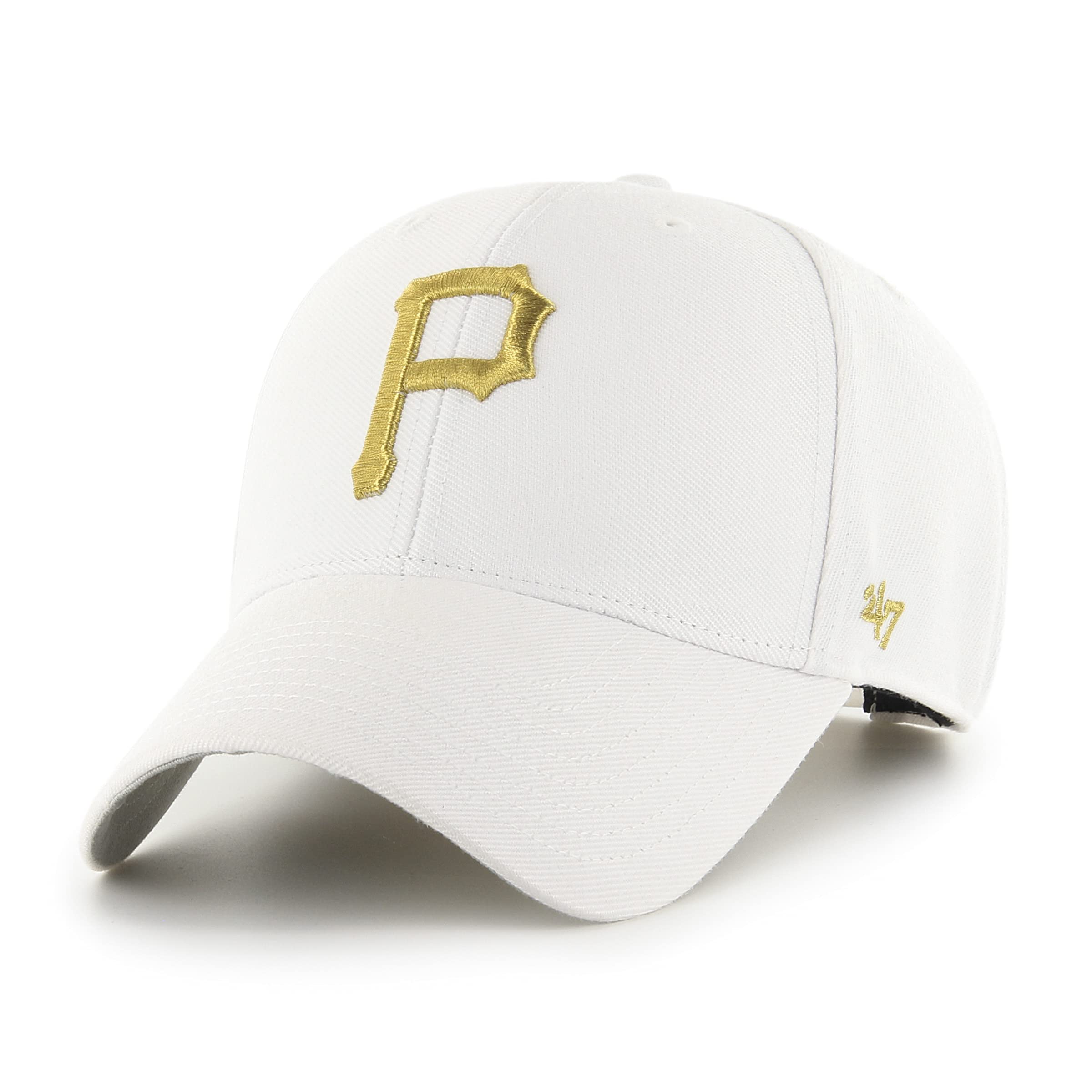 Men's White '47 Brand Snapback Cap - Mlb Metallic Pittsburgh Pirates, One Size