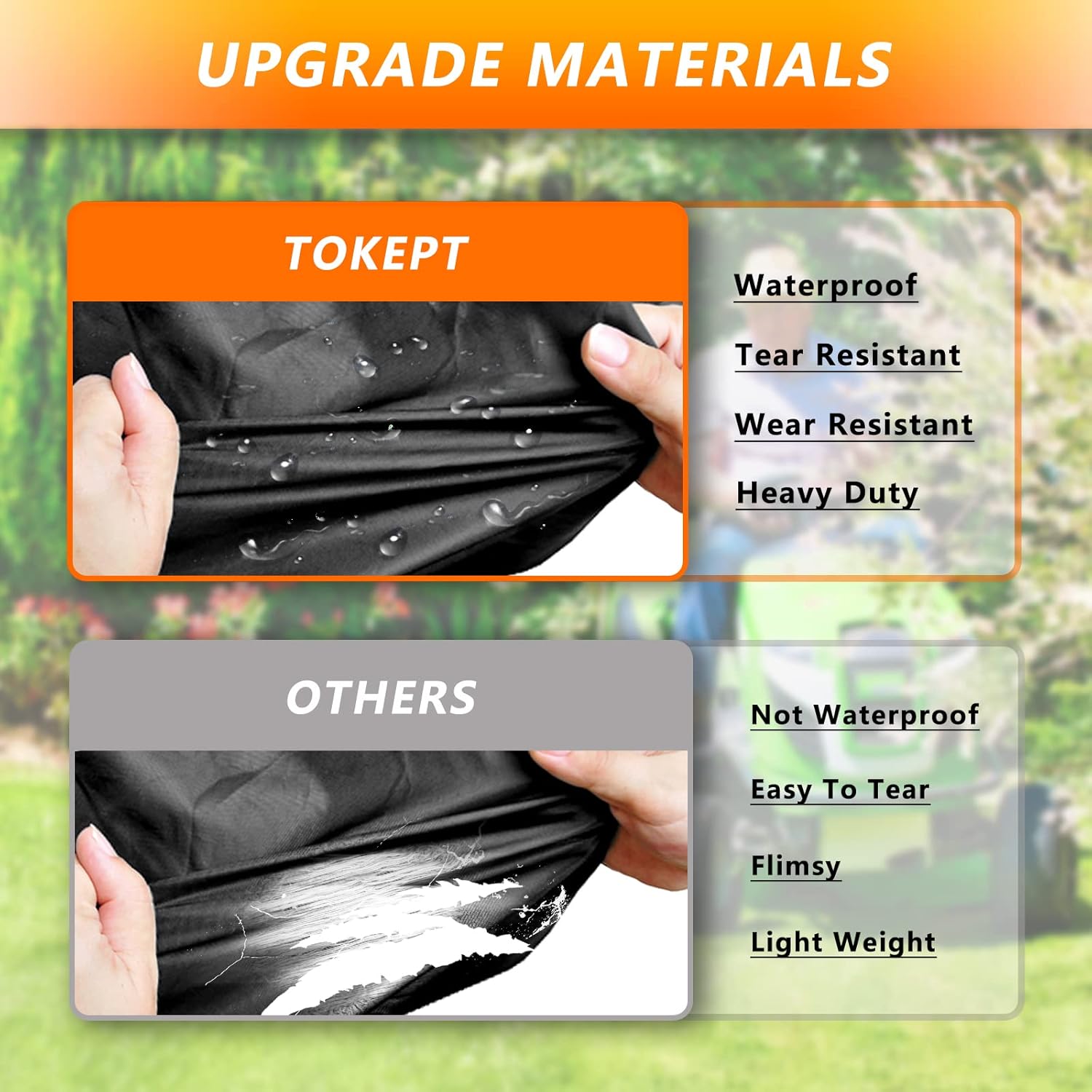 Riding Lawn Mower Cover,Outdoor Waterproof Lawn Tractor Cover with Storage Bag Fit for Decks up to 54" Universal Garden Tractor 72"L x 54"W x 46"H (Black)