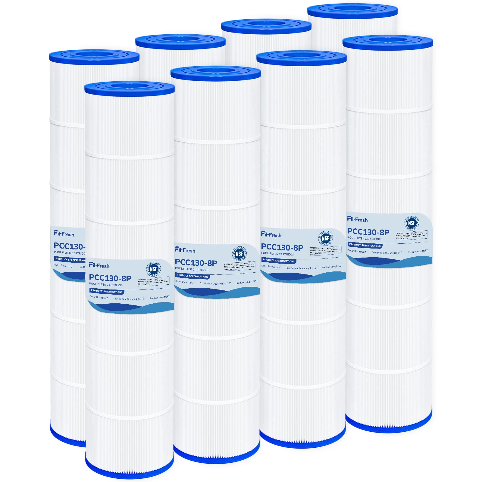 Fil-fresh 8 Pack CCP520 Pool Filter Compatible with Pentair R173578, PCC130