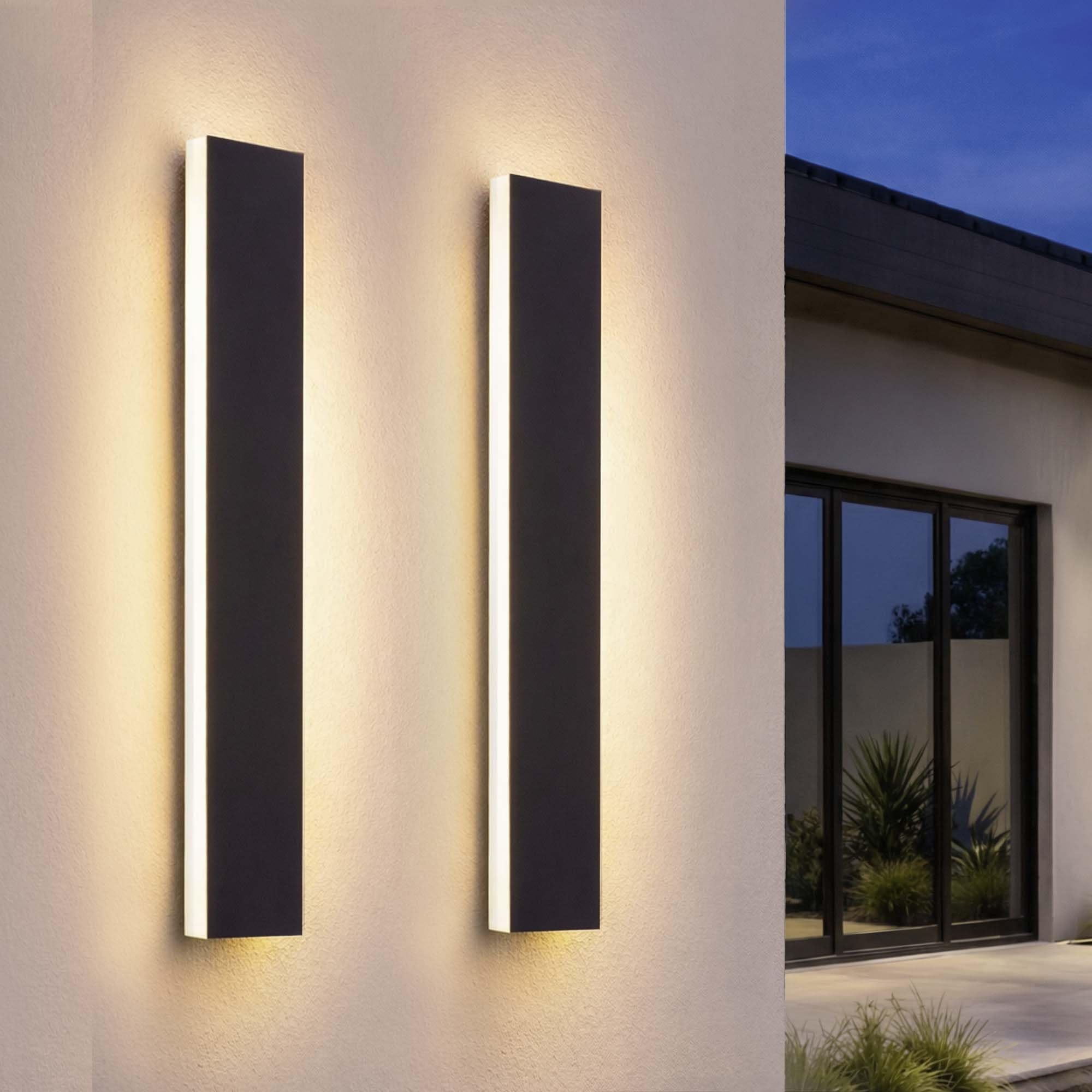 Ledvion 2x Lange Villa LED Außenwandleuchte lang 60cm IP65 14W Warmweiß