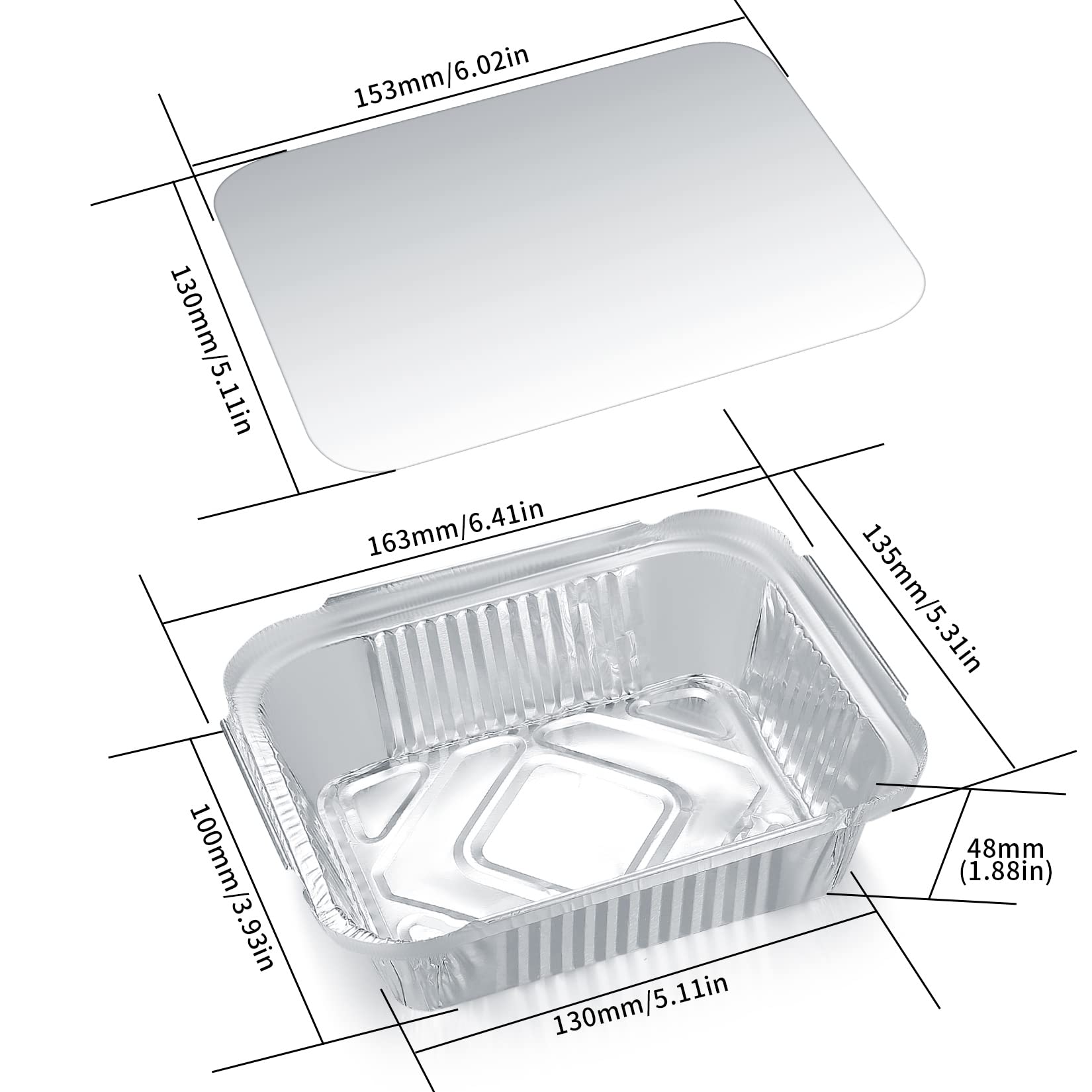 YiPHomn 30 sztuk aluminiowych tacek do grilla, forma do zapiekanek z pokrywką, z folii aluminiowej, pojemniki do pieczenia, smażenia, gotowania, 30 ml