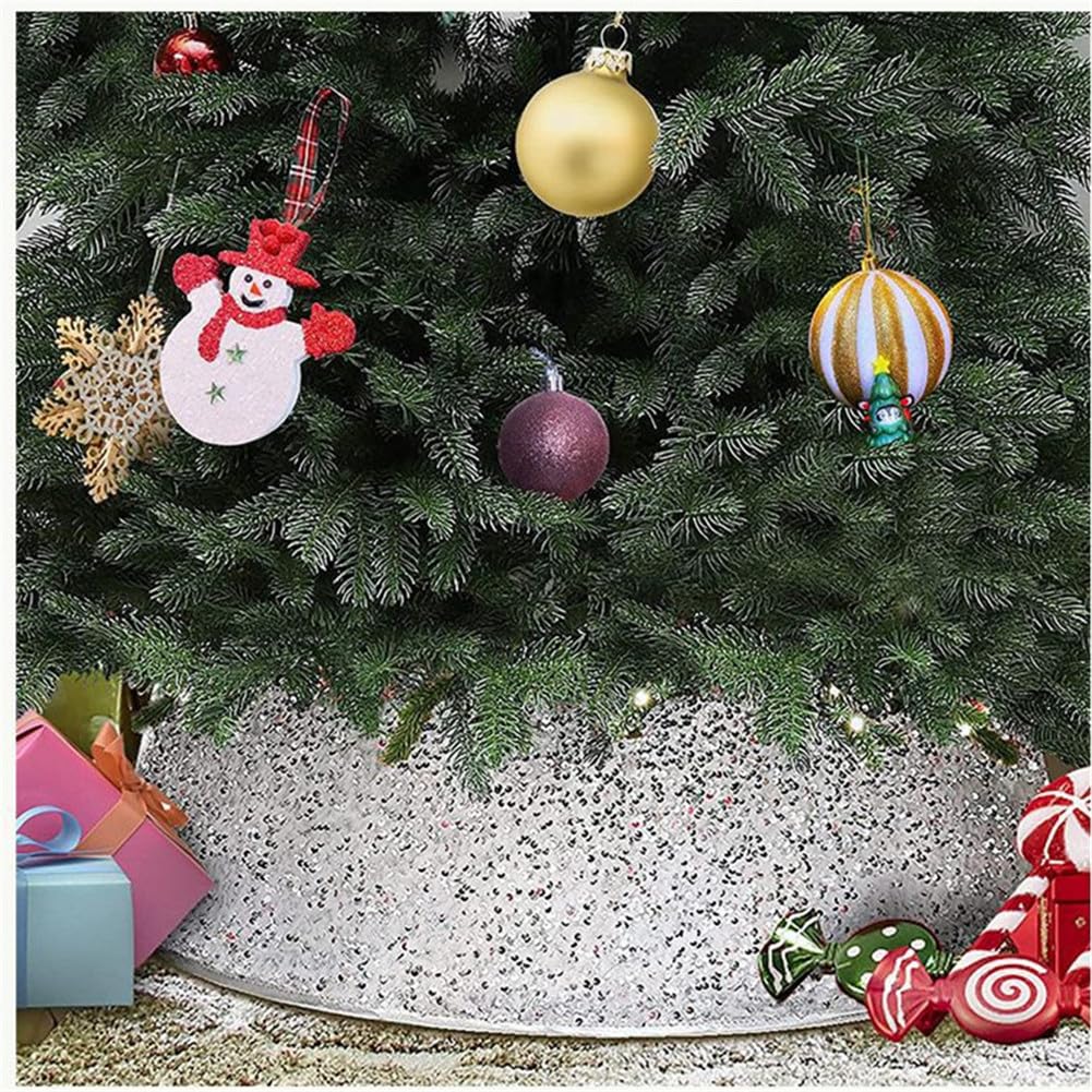 Partycolare- Copri Base Albero di Natale con pelo sintetico Rosa 120 cm