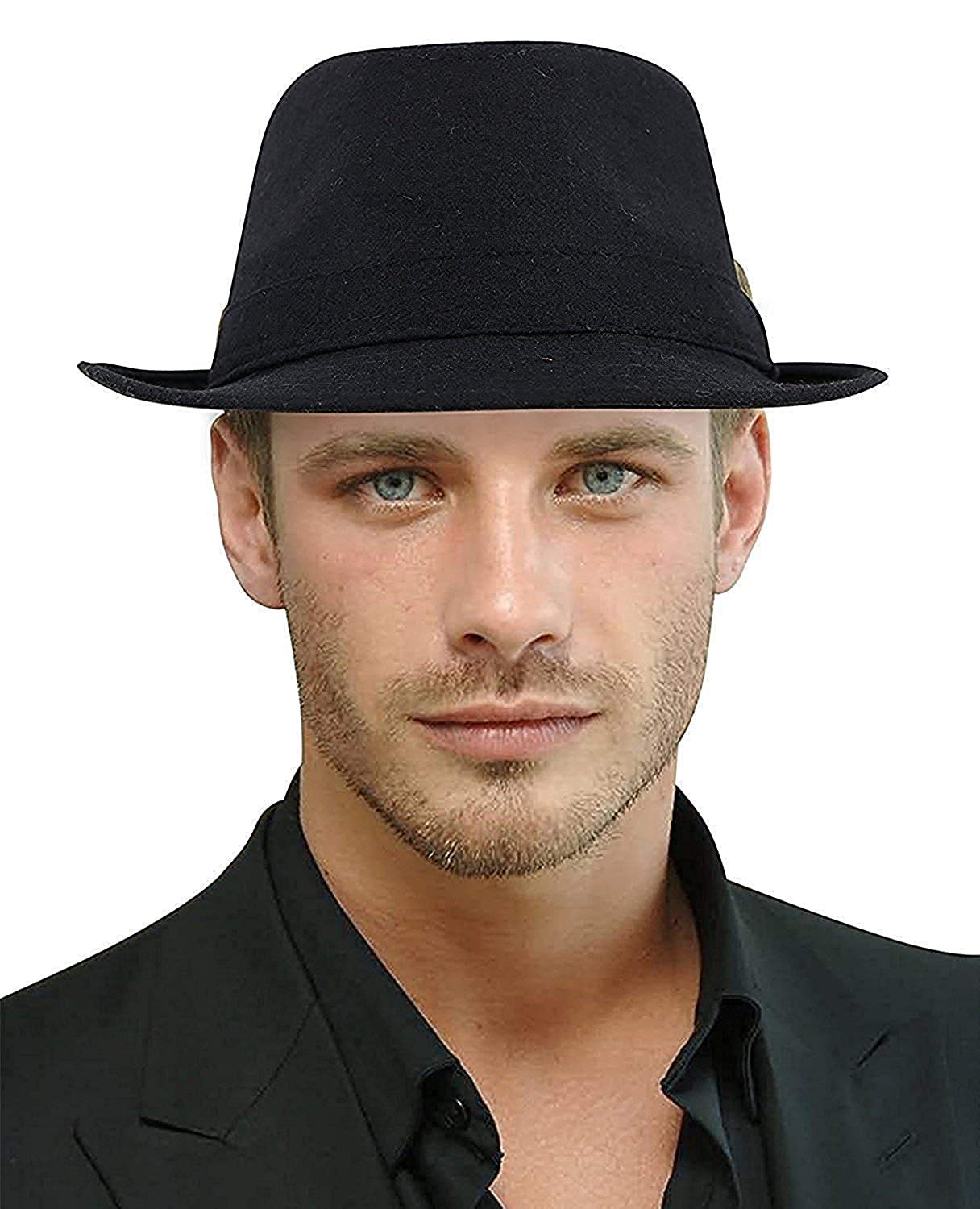 IYAAN Summer Fedora Hats for Picnic Casual Use for Men and Women Black