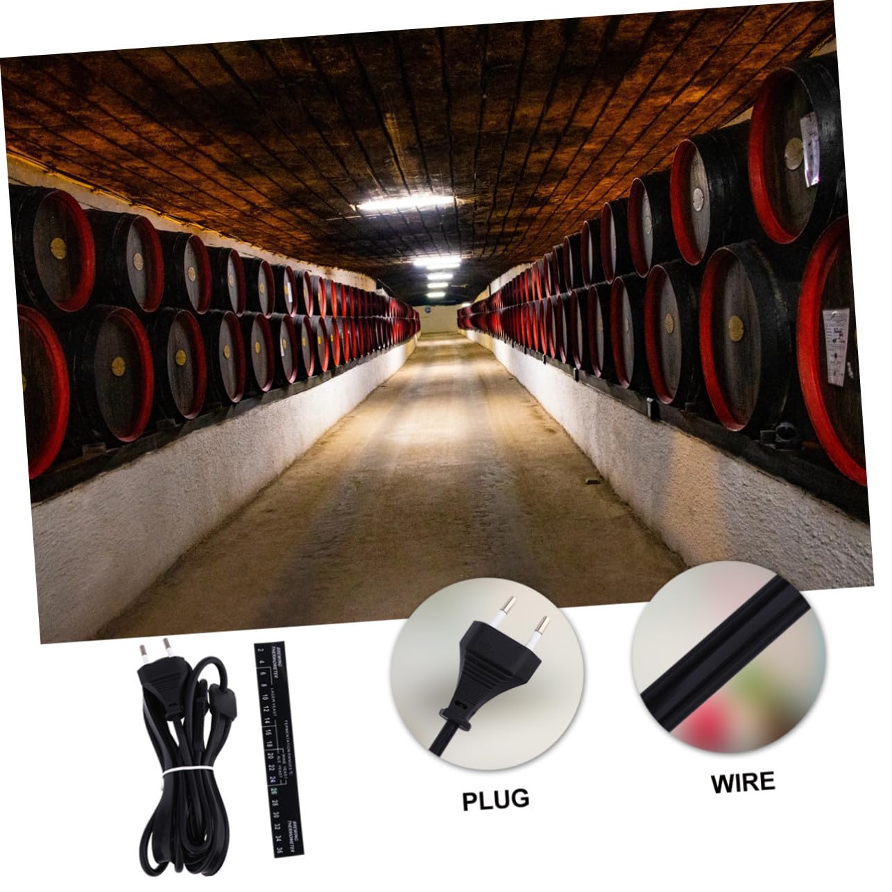 Cintura Riscaldante Nero per Fermentazione Spina EU in Silicone Temperatura Uniforme e Facile da Riporre, per Fermentatori e Lievito