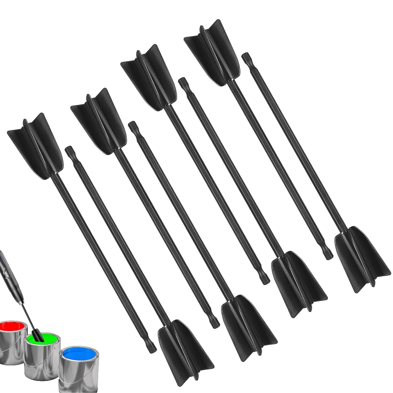 8 agitadores de pintura para taladro 1/4 de resina epoxi reutilizable para mezcla de silicona epoxi pintura esmalte de cerámica