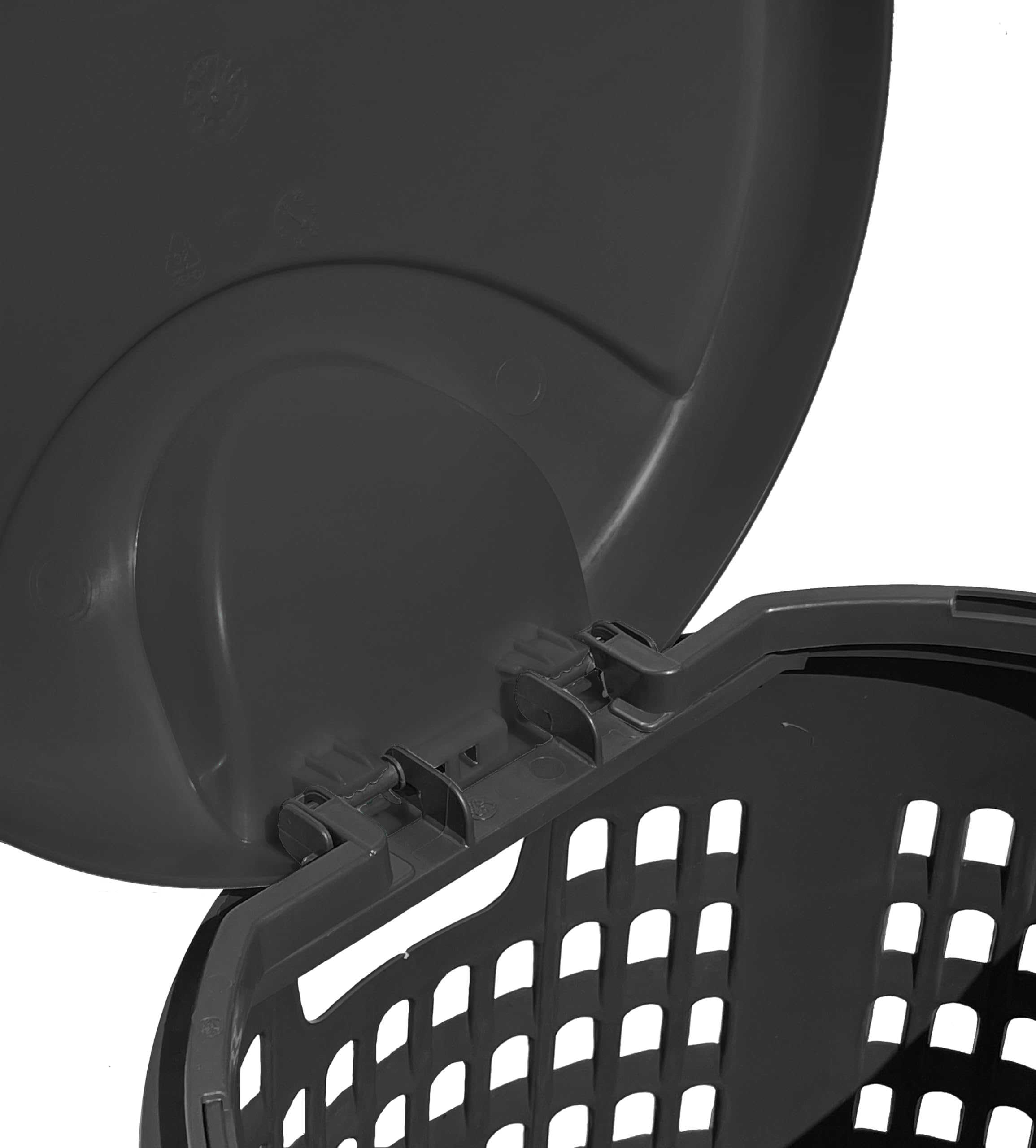 Mobil Plastic – Portasacco Trespolo 110 Litri per Raccolta Differenziata – Bidone Rifiuti con Coperchio – Plastica Resistente – Grigio Scuro