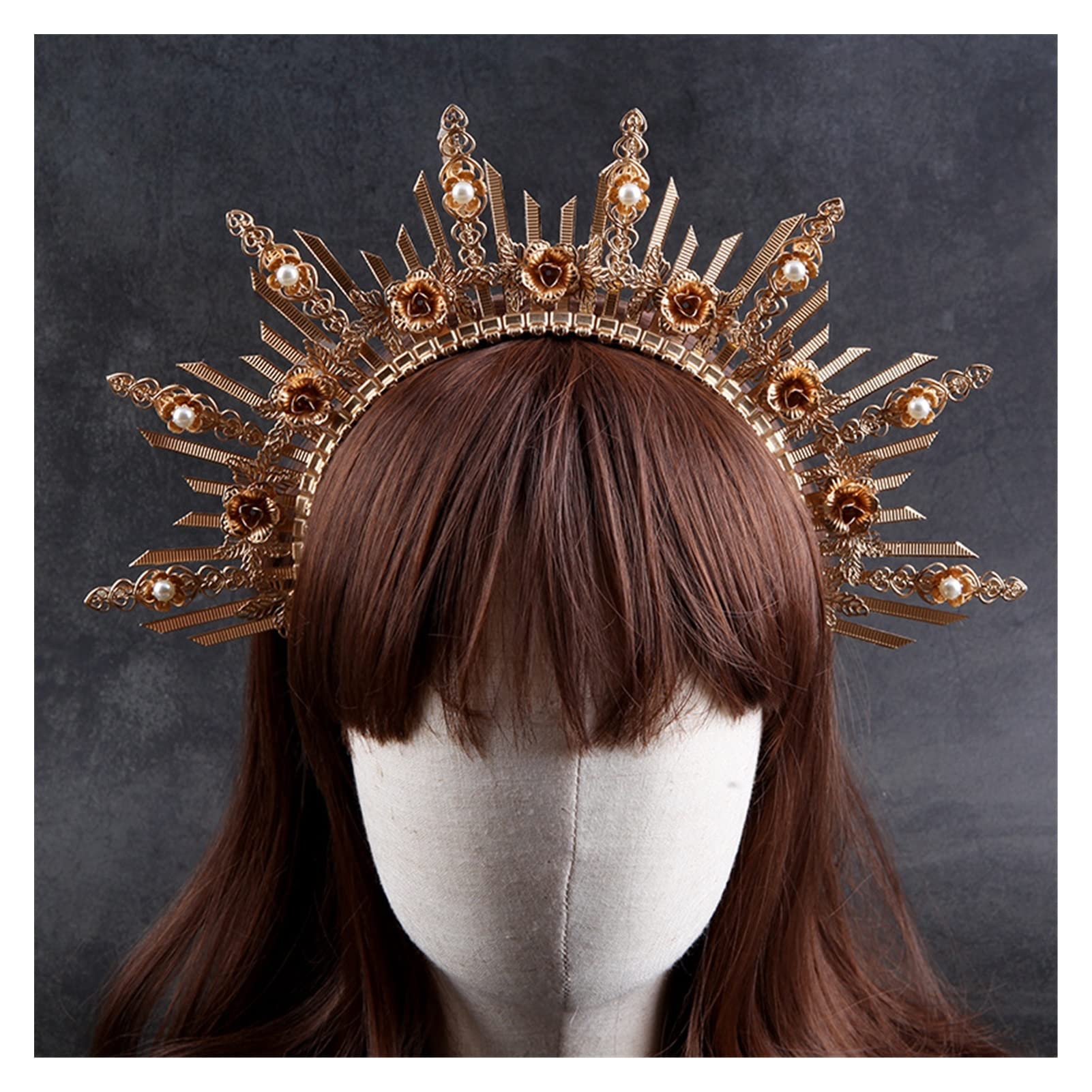 Couronne Halo Dorée Auréole - Accessoire Déguisement Ange/Marie - Pour Mariage, Photo, Halloween