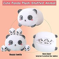 Vista 5 de SQEQE Panda Mommy - Animal de peluche con 4 pandas de bebé, juguete de dibujos animados súper suave, regalo para cumpleaños de niñas y niños