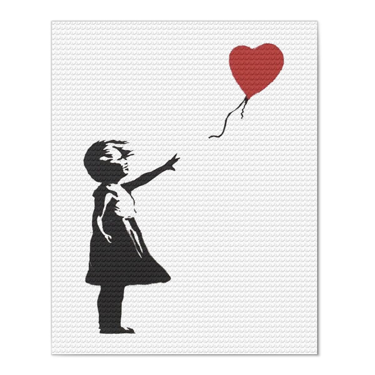 Amazon | 5Dダイヤモンド絵画 バンクシー 女の子 赤い風船 Banksy 手芸