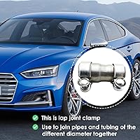 Vista 4 de Kingsea Stainless Steel Exhaust Pipe Fitting, Exhaust Sleeve, Connection Diameter 40 mm to 45 mm, Pipe Connector Exhaust Clamp