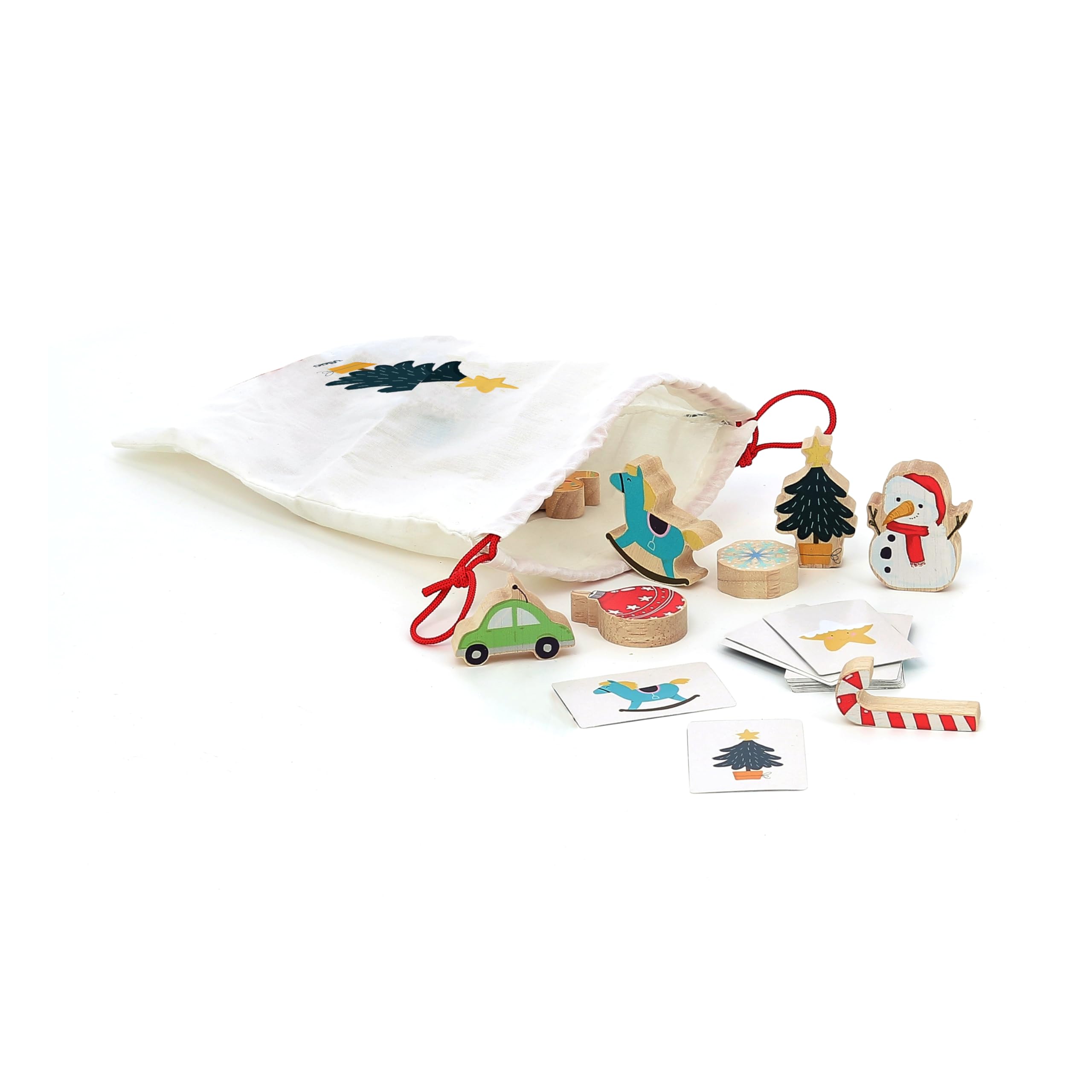 VILAC - Calendario dell'Avvento Tocco e Trova - Giocattolo prima età - 1 scatola calendario dell'Avvento in legno e cartone - Giochi di veglia per bambini in legno - Giocattolo per bambini dai 2 anni
