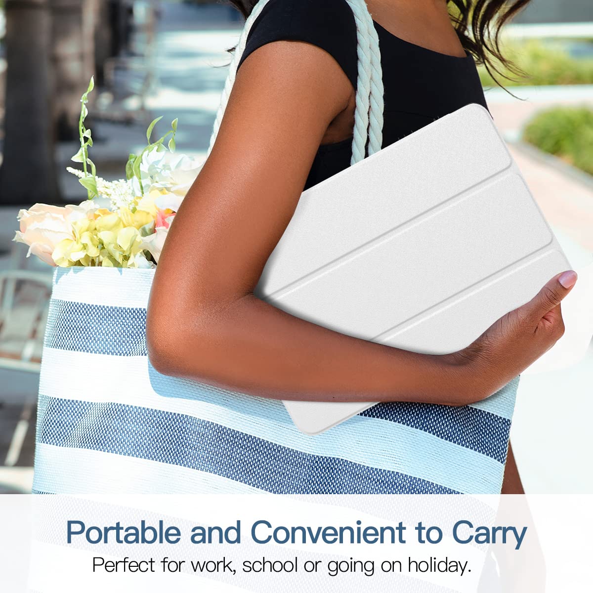 Coque Pour IPad 10.2" 9ème/8ème/7ème Génération - TPU Souple Translucide Avec Couvercle Magnétique Et Support - 9