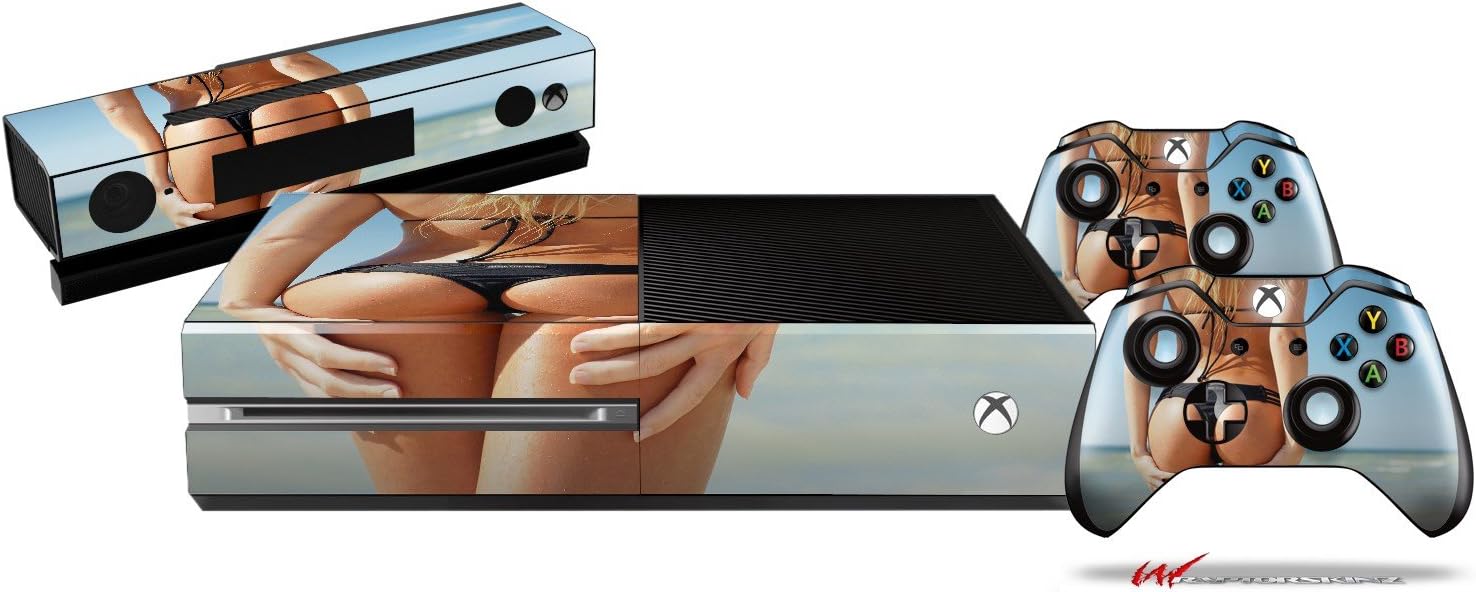Kayla Delancey Black Bikini 7 - Holiday Bundle WraptorSkinz Decal Style Vinyl Skin Wrap Compatible with Xbox One Original Console, Kinect and 2 Controllers (Gaming System NOT Included)