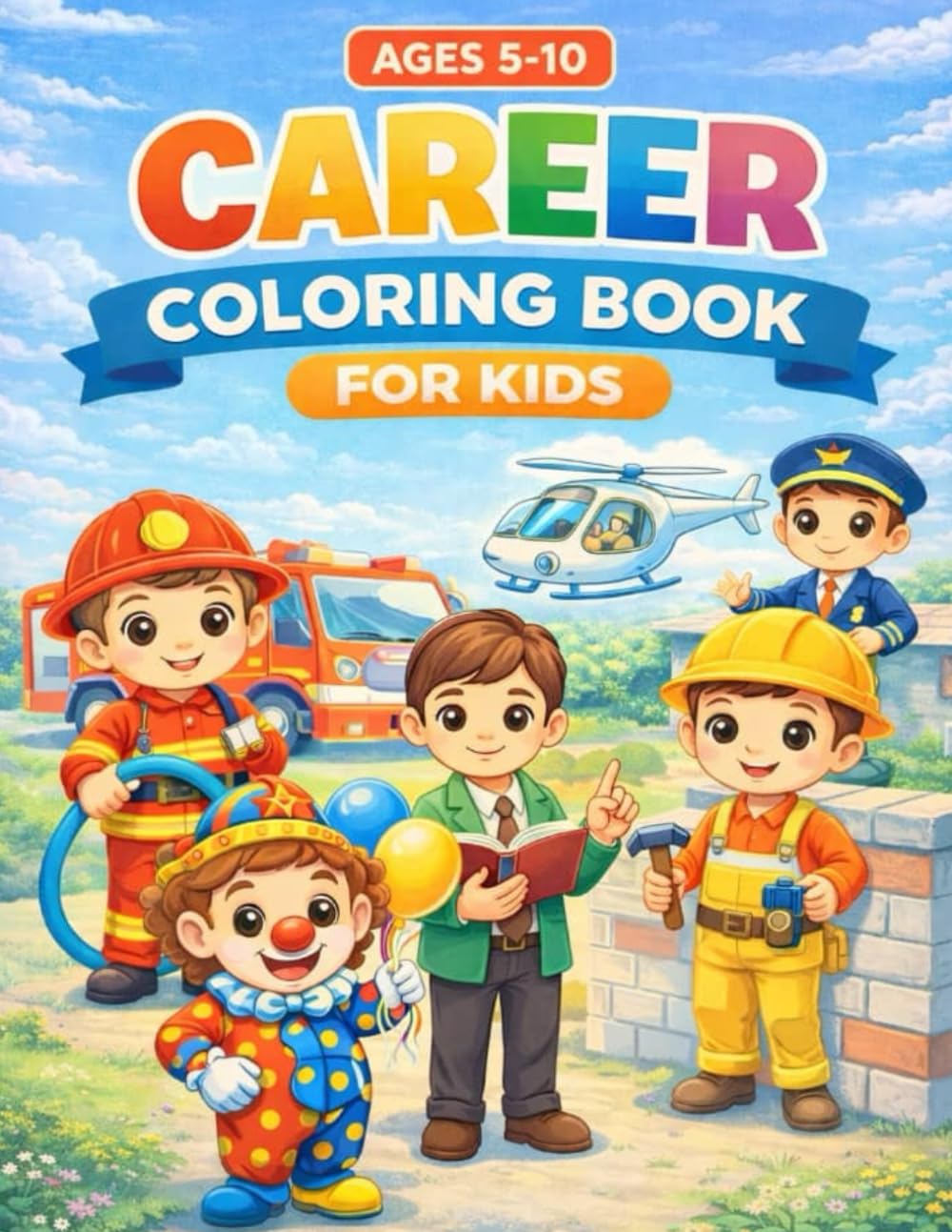 Career Coloring Book for Kids: Explore 30 Fun Occupations and Future Jobs: Educational Activity Book for Boys and Girls Ages 5-10, Featuring Firefighters, Doctore, Astronauts and More