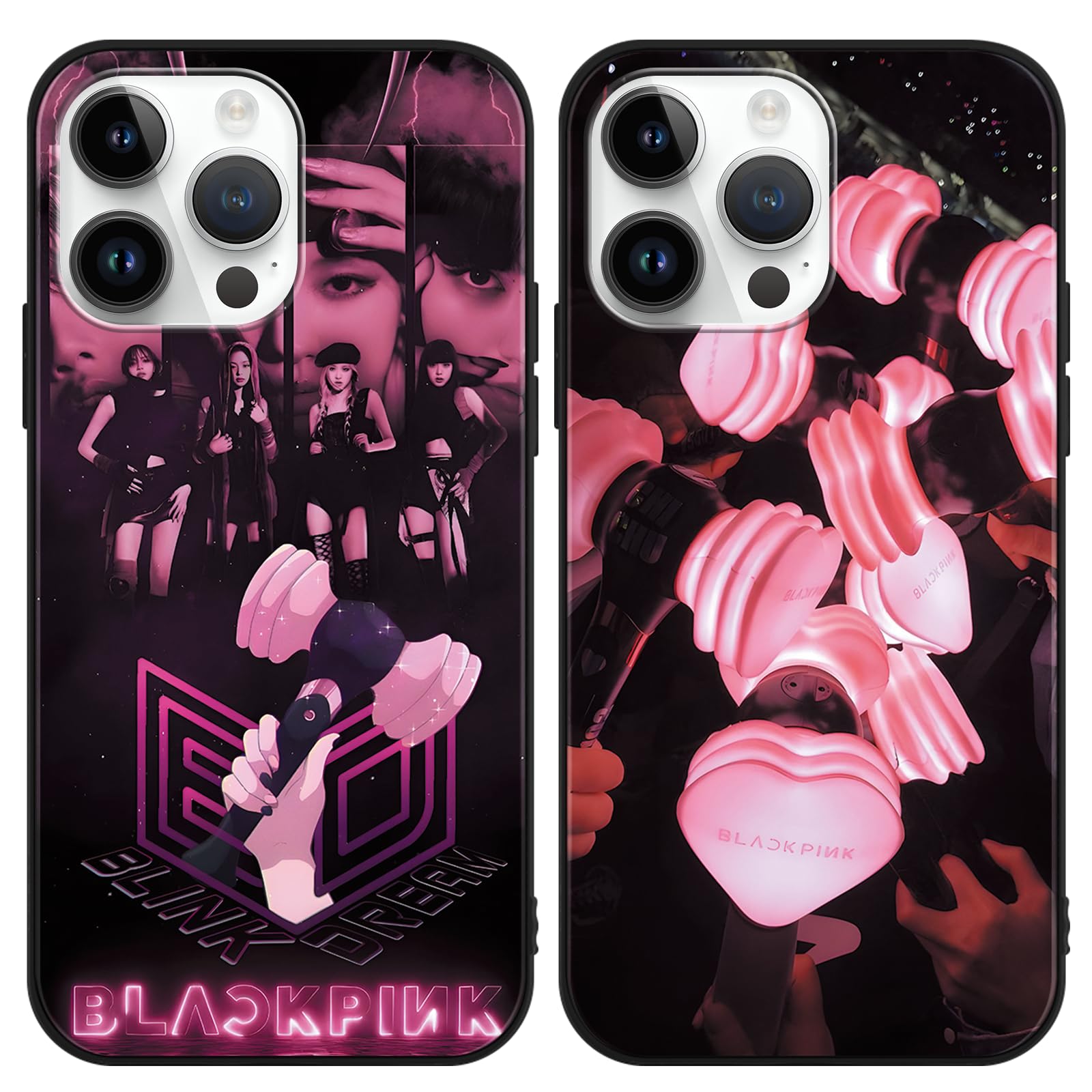 nurkorki 2 Confezioni Blackpink Character Custodia per iPhone 17 Pro 6.3 pollici, KPOP Gruppo di Idoli Lisa Rose Jenny Jisoo Motivo Estetica Antiurto Protezione Della Lente Case TPU Silicone Cover