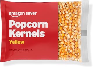 Amazon Saver Yellow Popcorn Kernels 32 Oz Bag - Affordable Unpopped Kernels for Perfect Pops