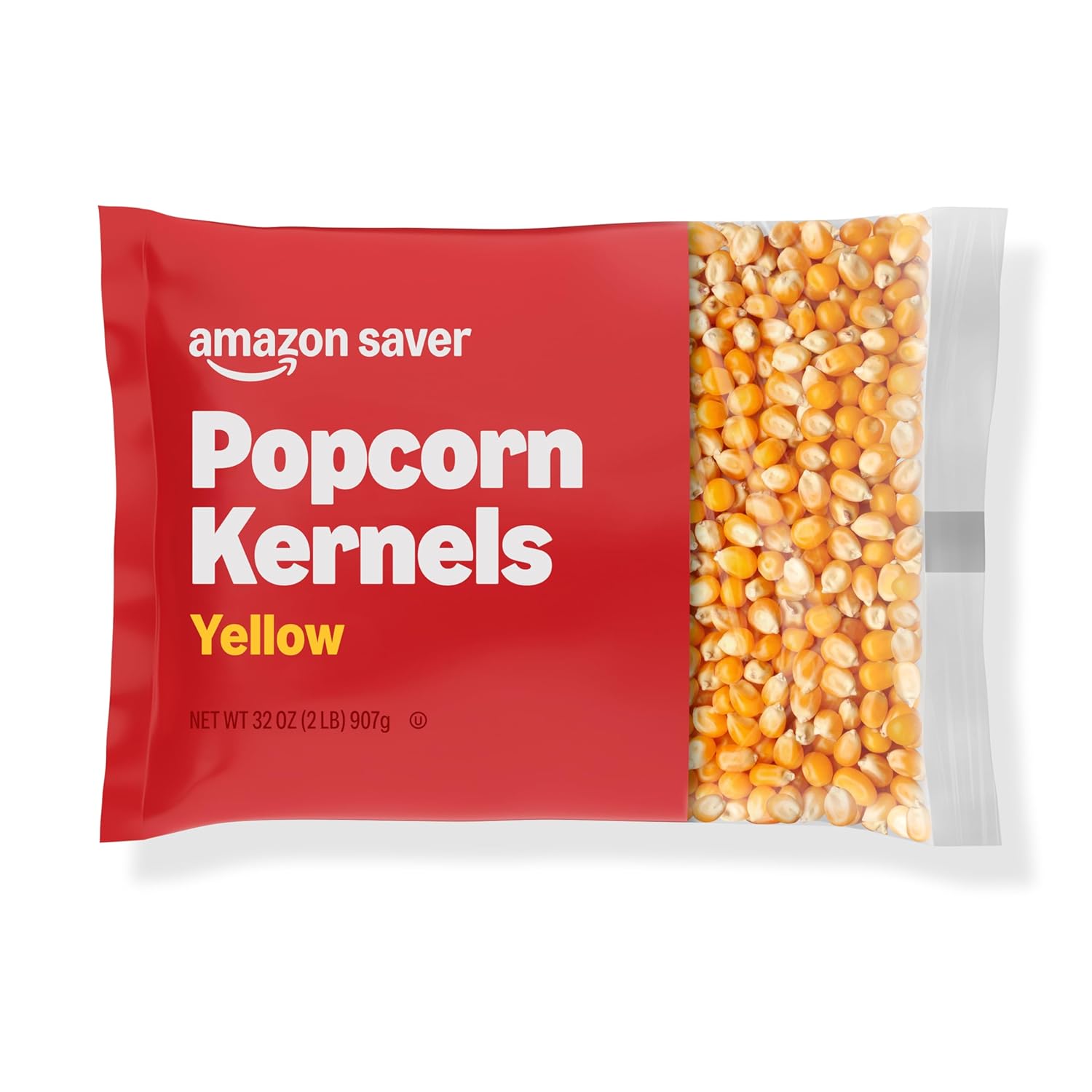 Amazon Saver Yellow Popcorn Kernels 32 Oz Bag - Affordable Unpopped Kernels for Perfect Pops