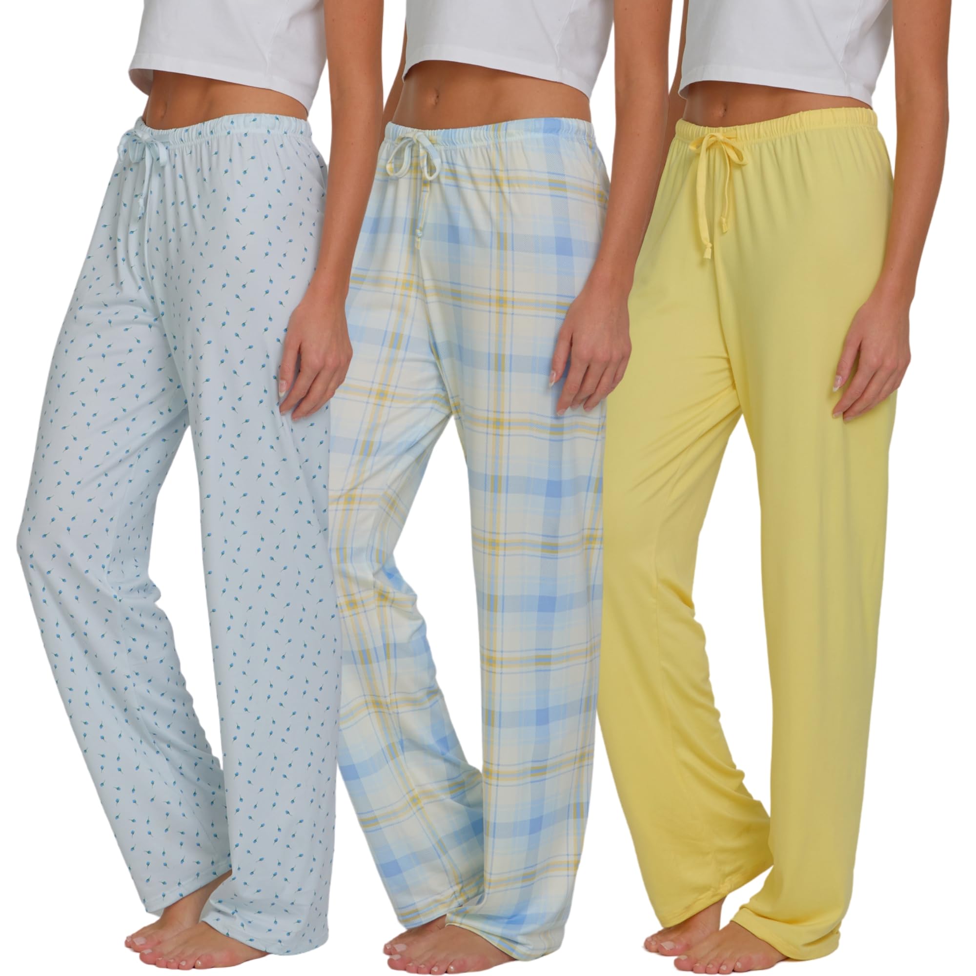 Ultra Performance Womens Pajama PJ Pants 3 Pack Lounge Bottoms Pajamas for Women (Avail in Plus Sizes)