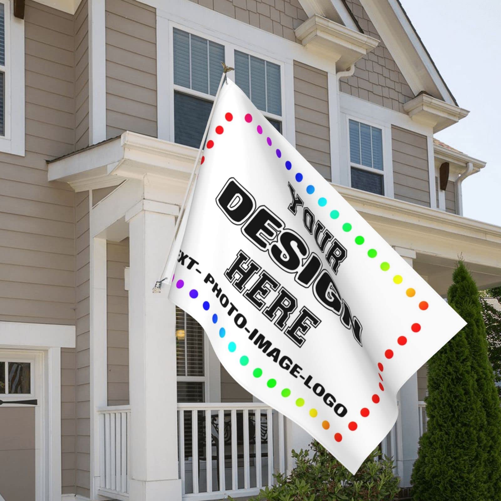 DOHXQM Benutzerdefinierte Gartenflaggen Gestalten Sie Ihr eigenes Logo Bild 5x8 Ft Fügen Sie Ihren Text hinzu Beidseitiger Druck Personalisierte Flagge Erstellen Sie Ihr eigenes Geburtstag Banner