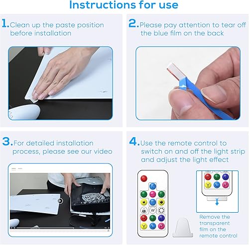 Miniatura 5 de FYOUNG Luz LED para PS5, tira de luz RGB para decoración de consola PS5 con 5050 luces LED, tiras de luces flexibles para consola PS5