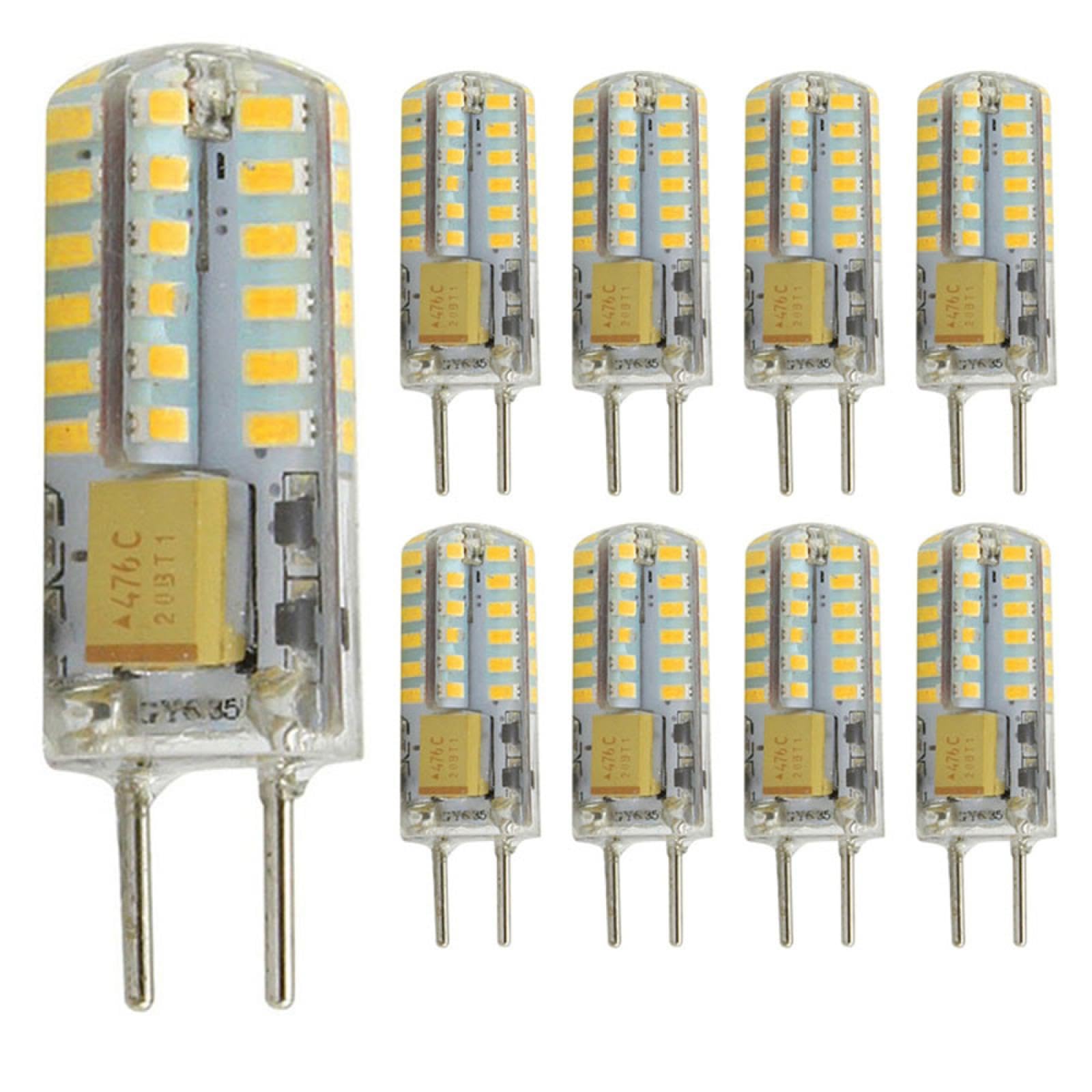 Ampoule LED 3W GY6.35 AC/DC 12-24V 3W équivalent ampoule halogène 30W G6.35/GY6.35 ampoule type JC à deux broches blanc chaud 10PC blanc froid