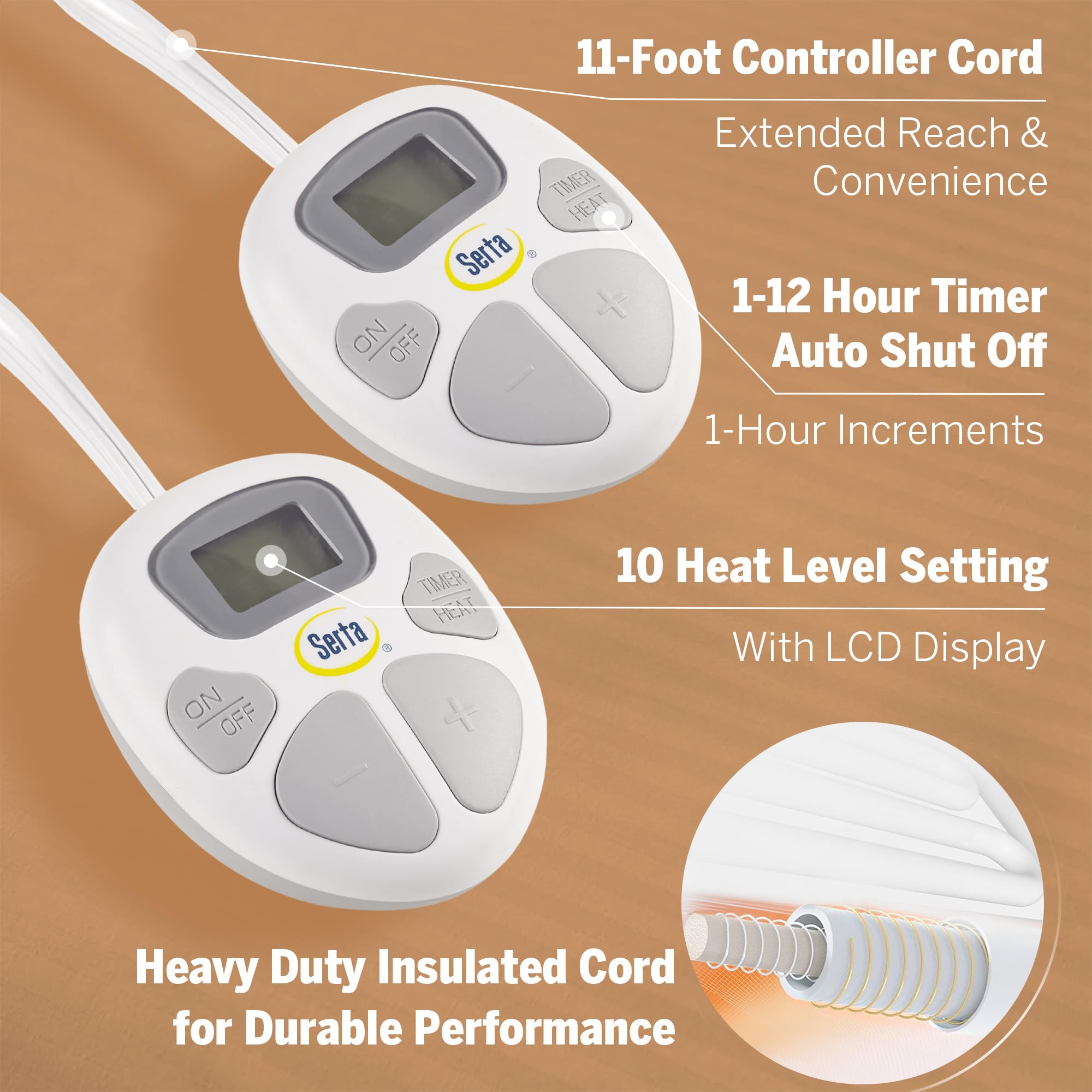 Manta térmica, manta eléctrica tamaño King, suave, acanalada, manta térmica de felpa King para oficina, sofá, temporizador de apagado automático de 1-12 horas, calefacción de 10 Lv, certificado 5