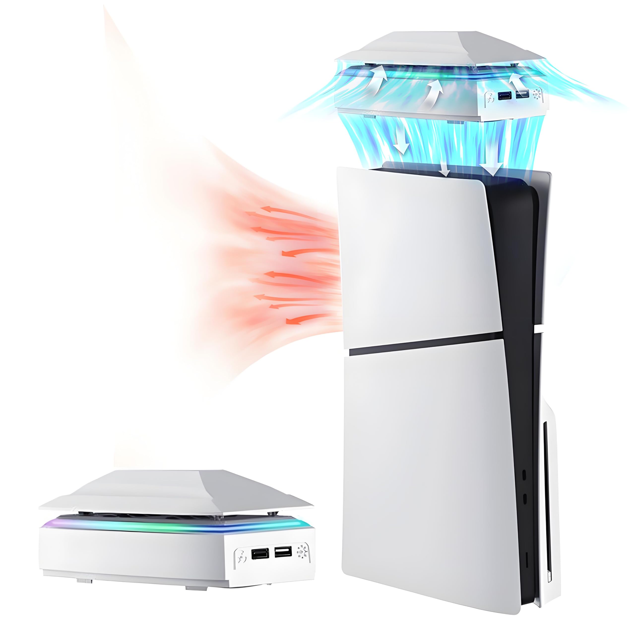 Amazon.co.jp: 2024新型 PS5 Slim用冷却ファン 【新登場-2in1上部放熱  