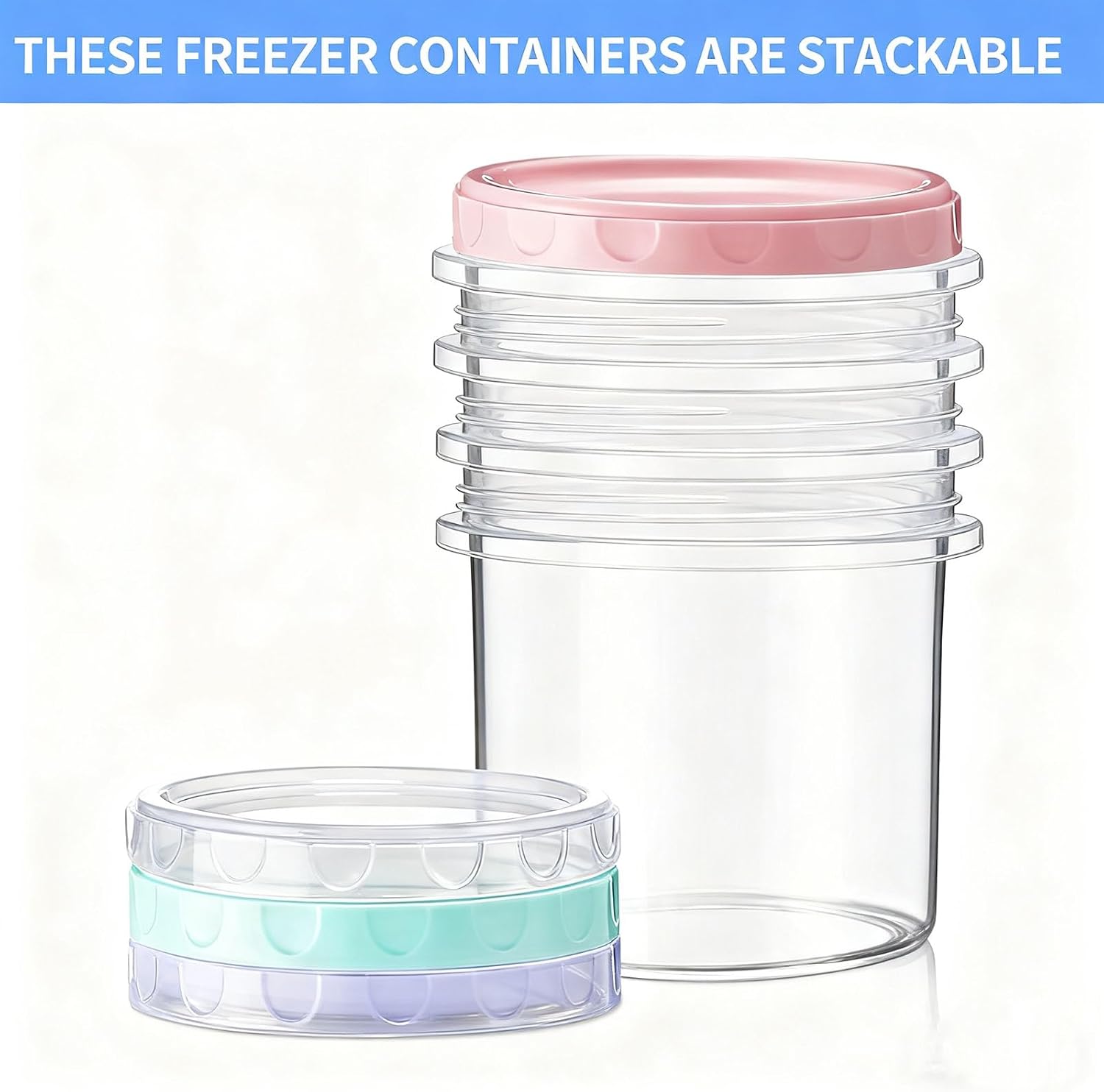 4 Pack 16Oz (500ML) Freezer Storage Containers - airtight Plastic Food Storage with Twist Top Lids - Image 3