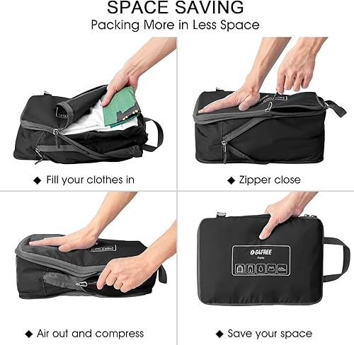 Miniatura 2 de G4Free Juego de 6 cubos de equipaje para viajes, bolsas organizadoras de equipaje para accesorios de viaje, artículos esenciales de viaje, cubos de