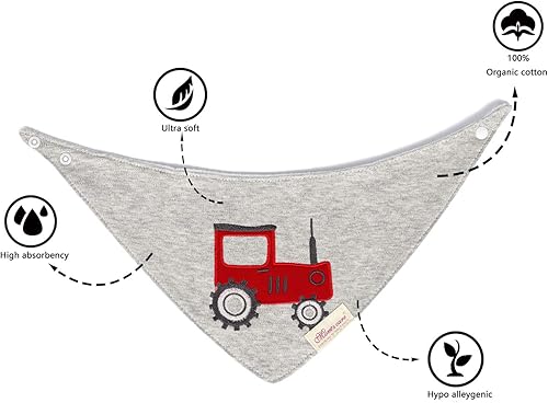 Miniatura 2 de JN&LULU Paquete de 3 baberos de bebé recién nacido, bandana, baberos para babear, de algodón, regalos para bebés