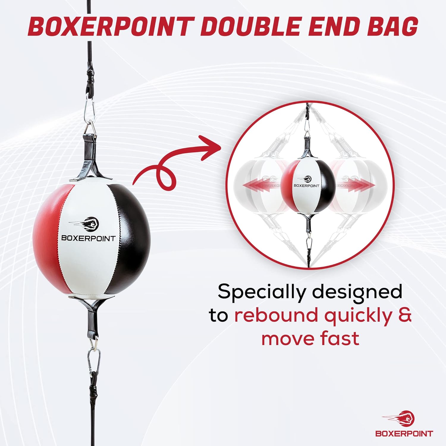 Double End Bag Boxing Ball - PU Leather Double End Boxing Speed Bag - Punching Bag with Adjustable Cords Carry Bag, Pump, Installation Kit - Double Ended Punch Bag - Boxing Accessories : Sports & Outdoors