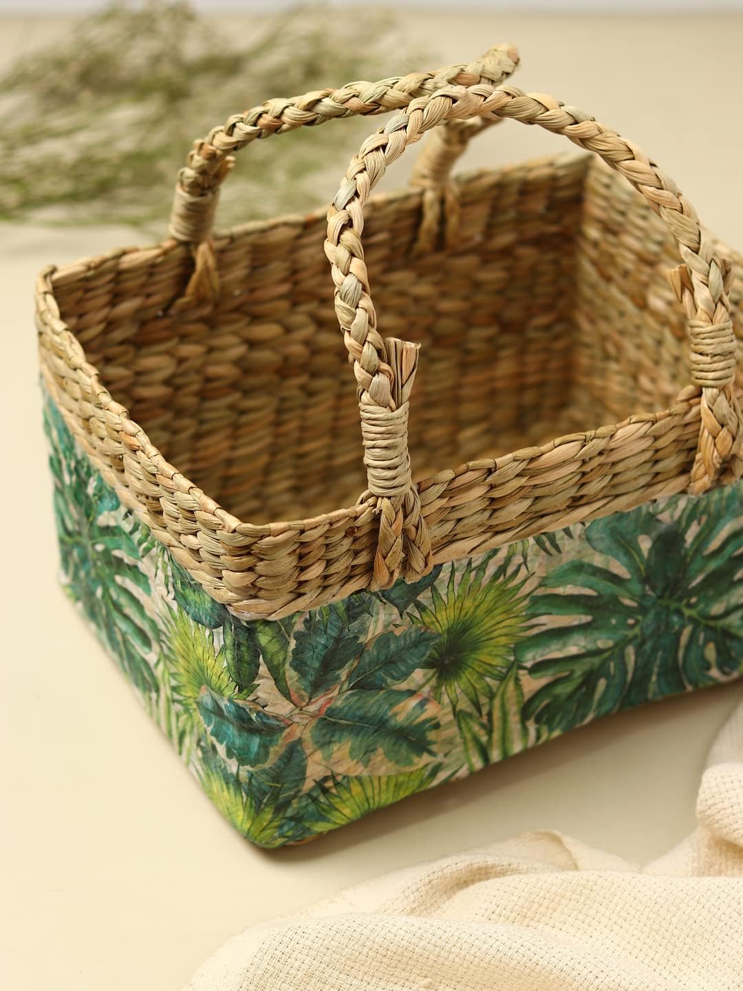 Habere India-All the Cultures Fabricating India Gift Hamper Baskets, Decorative Storage Baskets, Clothes Storage Baskets, Fruit Baskets Decoupage 02_11X8.8X5.5 Inches