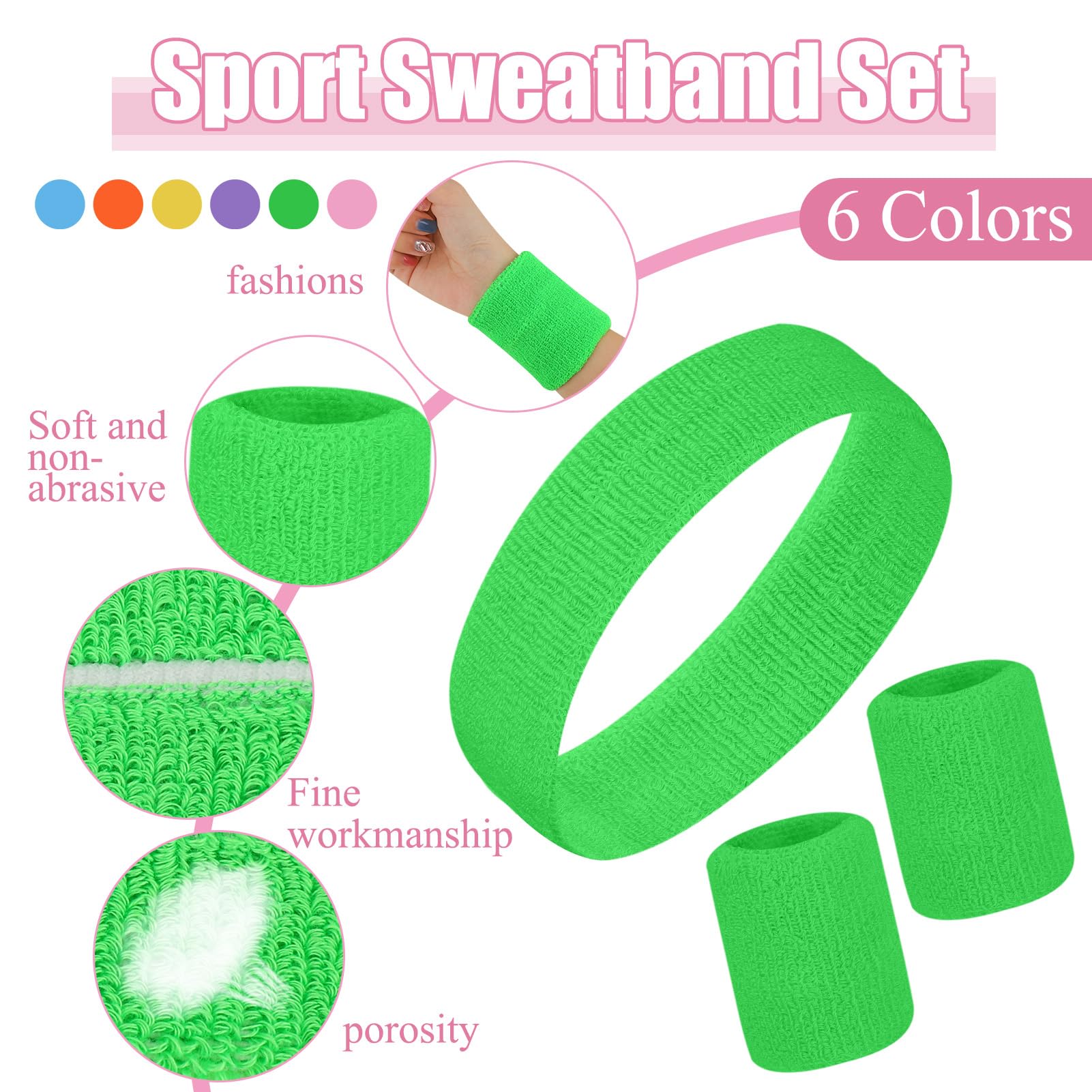 Zuimei 18PCS Sports Headband Wristbands - Image 2