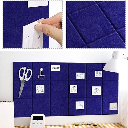 Miniatura 10 de Pizarra de corcho grande para paredes con 30 pasadores, 11.8 x 11.8 pulgadas, paquete de 6 tablones de anuncios para oficina en casa, cocina, tablón