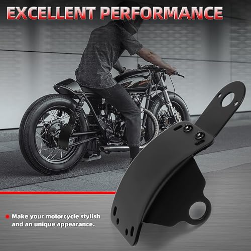 Miniatura 5 de Amazicha Soporte de placa de matrícula de 1 pulgada para motocicleta, soporte de placa de matrícula de montaje lateral curvado compatible con Harley