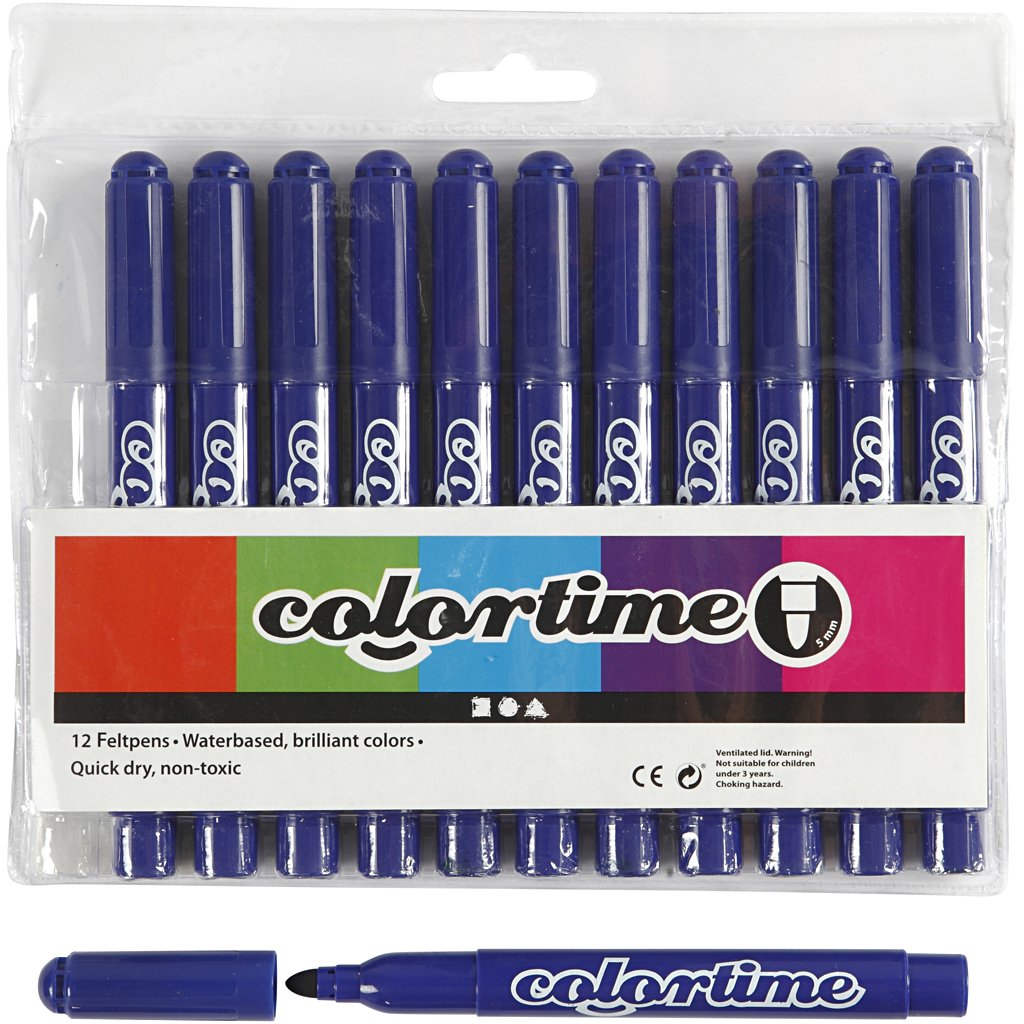Colortime Marker, 5 mm line, dark blue, 12pcs