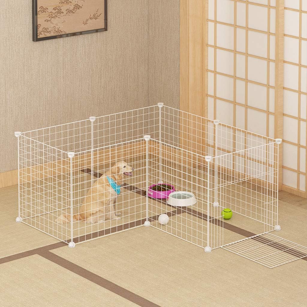 Amazon Co Jp Langria ペットサークル ペットフェンス ペット用ハイゲート 脱走防止柵 簡易フェンス 猫犬用 組立て式 設置簡単 継ぎ足し可能 エコ材質 カスタマイズ 軽量 持ち運び便利 ドアー附 ８枚網板セット ホワイト ベビー マタニティ