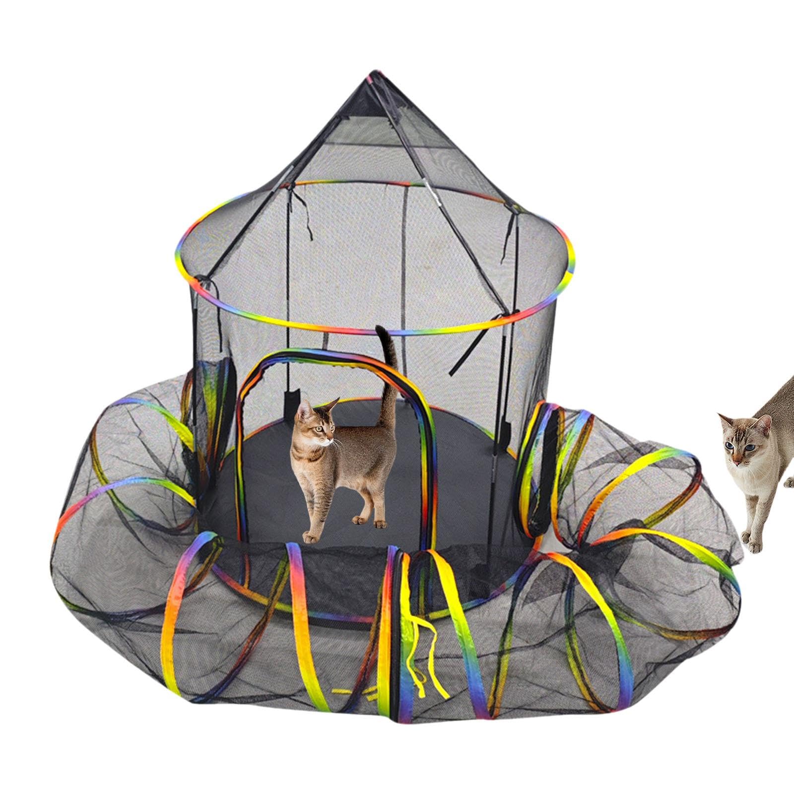 Qianly Tienda de Juegos Y para Gatos, Juguete Interactivo Plegable para Gatos