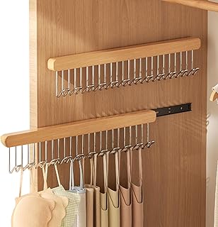 2 Pack 16.2 Inch Extendable Wardrobe Valet Rods with Metal Hooks – Pull-Out Closet Organizer Rods for Maximizing Closet Space