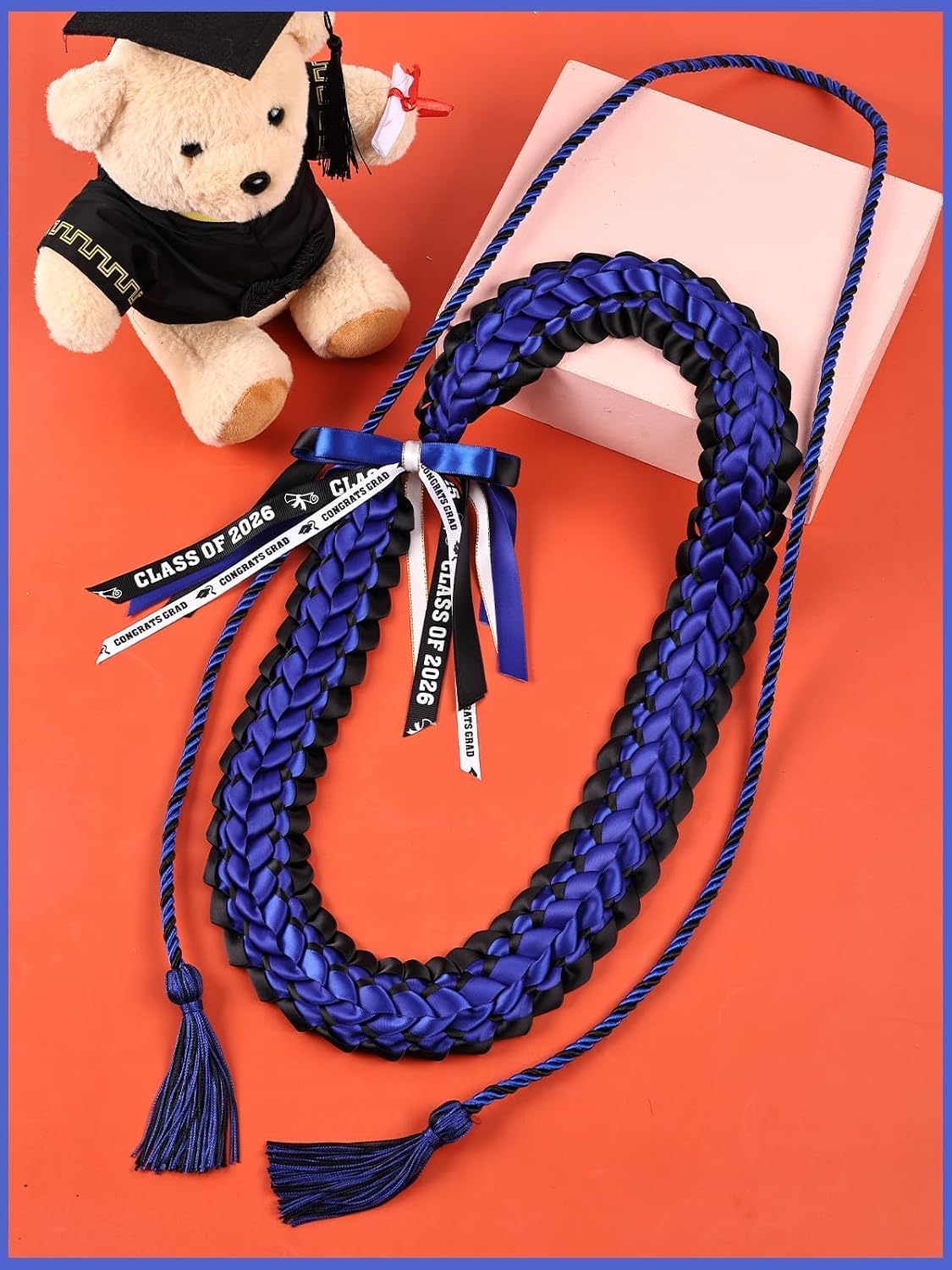 TFTAFAN Graduation Leis and Graduation Honor Cords Class of 2026 Graduation Ribbon Lei Graduation Necklace Braided Necklaces gift for Student Gifts Party Supplies