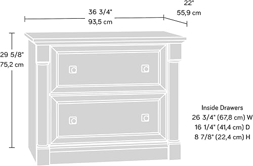 Miniatura 3 de Sauder Palladia Archivador de 2 cajones, archivadores laterales para oficina en casa, organizador de carpetas de archivos colgantes, cajones