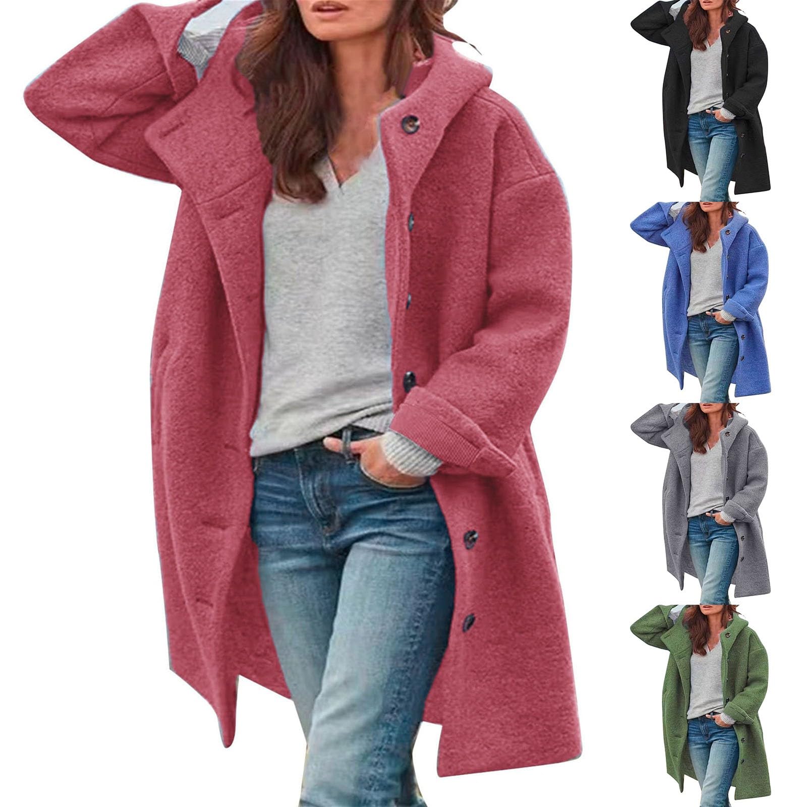 JokeLomple Sweat à Capuche Femme Manteau Hiver Chaud Laine