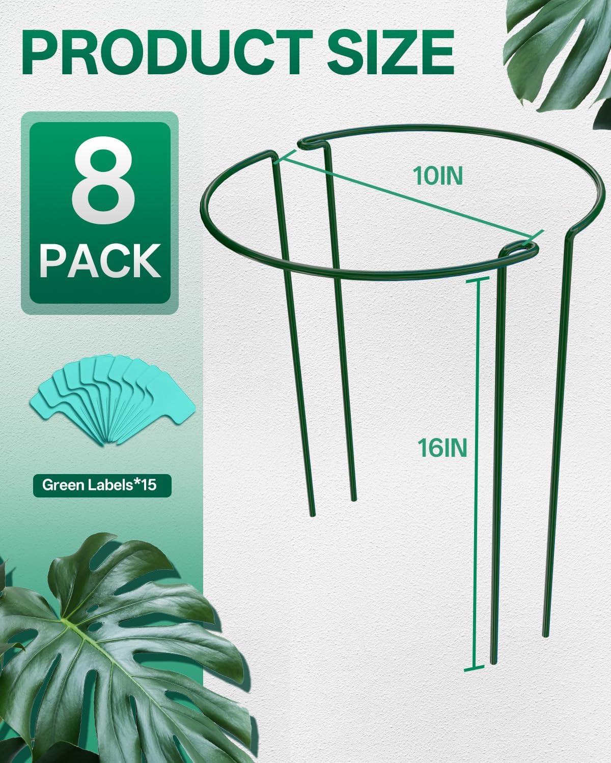 Best Garden Plant Supports - 8 Pack 16 In Stakes,Peony Cages & Labels review