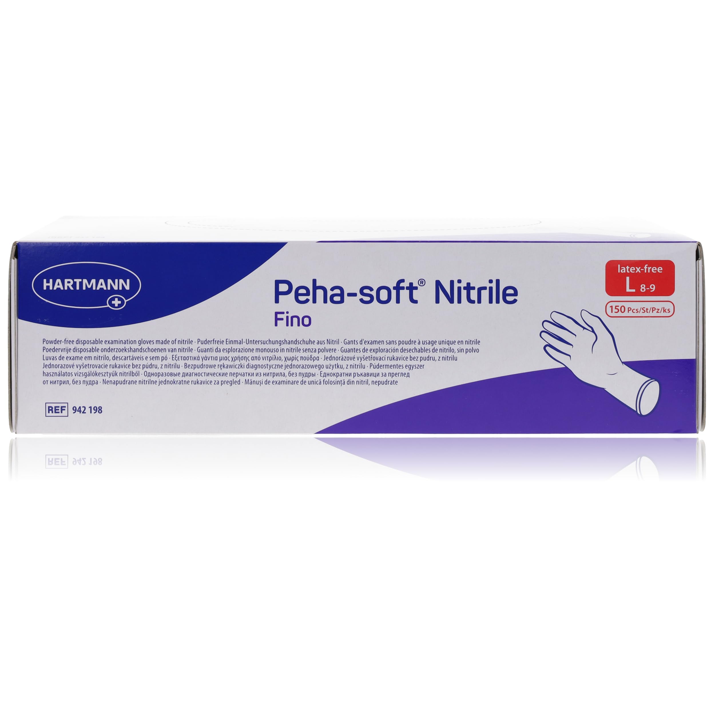 Hartmann Peha Soft Nitrile Fino T8-9 L - Pack de 150 guantes