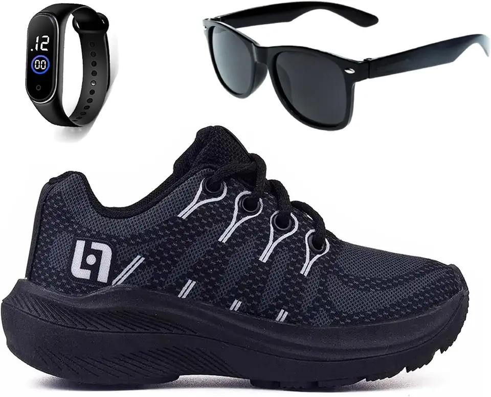 Tenis Infantil De Amarrar Meninos Leve Desenhos LIGHT + Oculos Relogio