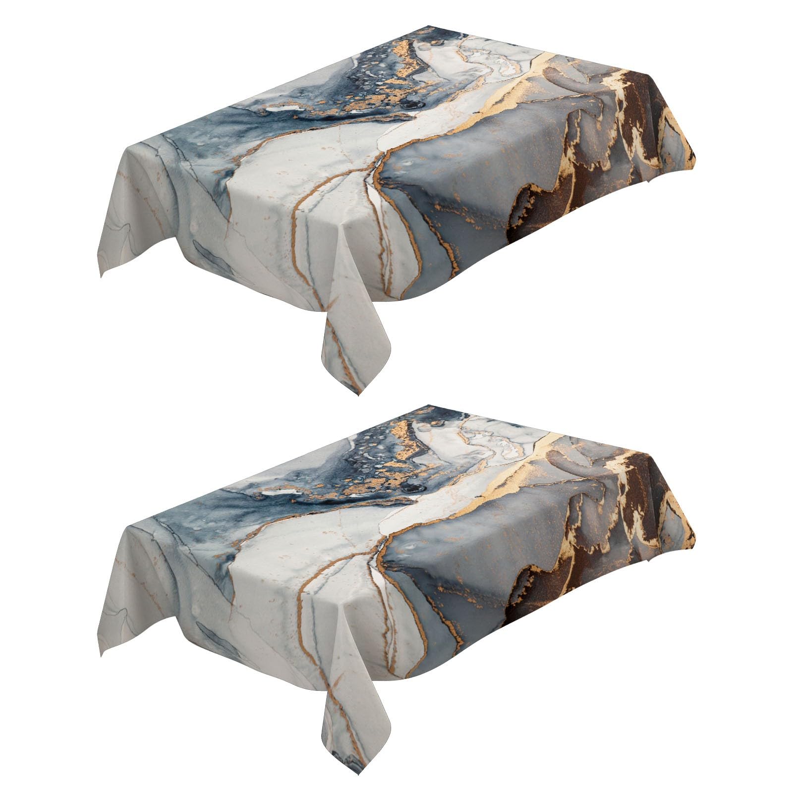Nappe rectangulaire marbre 140x140 cm lot de 2 nappe antitache épaisse lavable salon